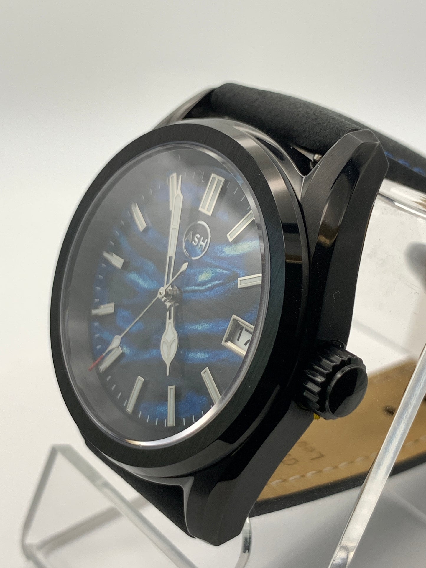 Black Blue White Abstract Sport Watch