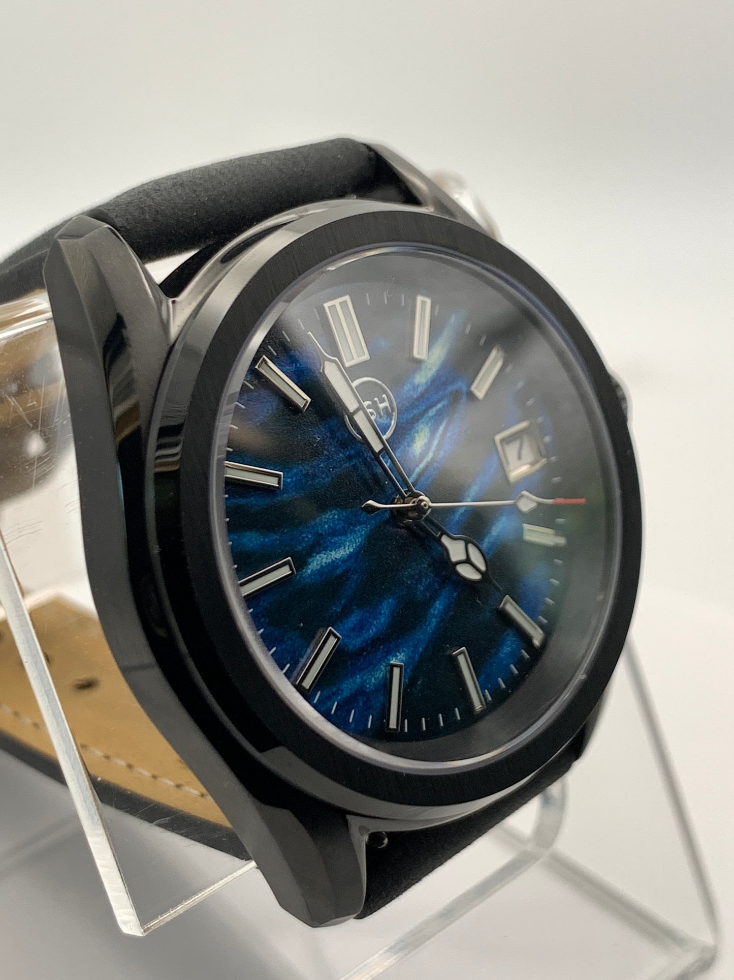 Black Blue White Abstract Sport Watch