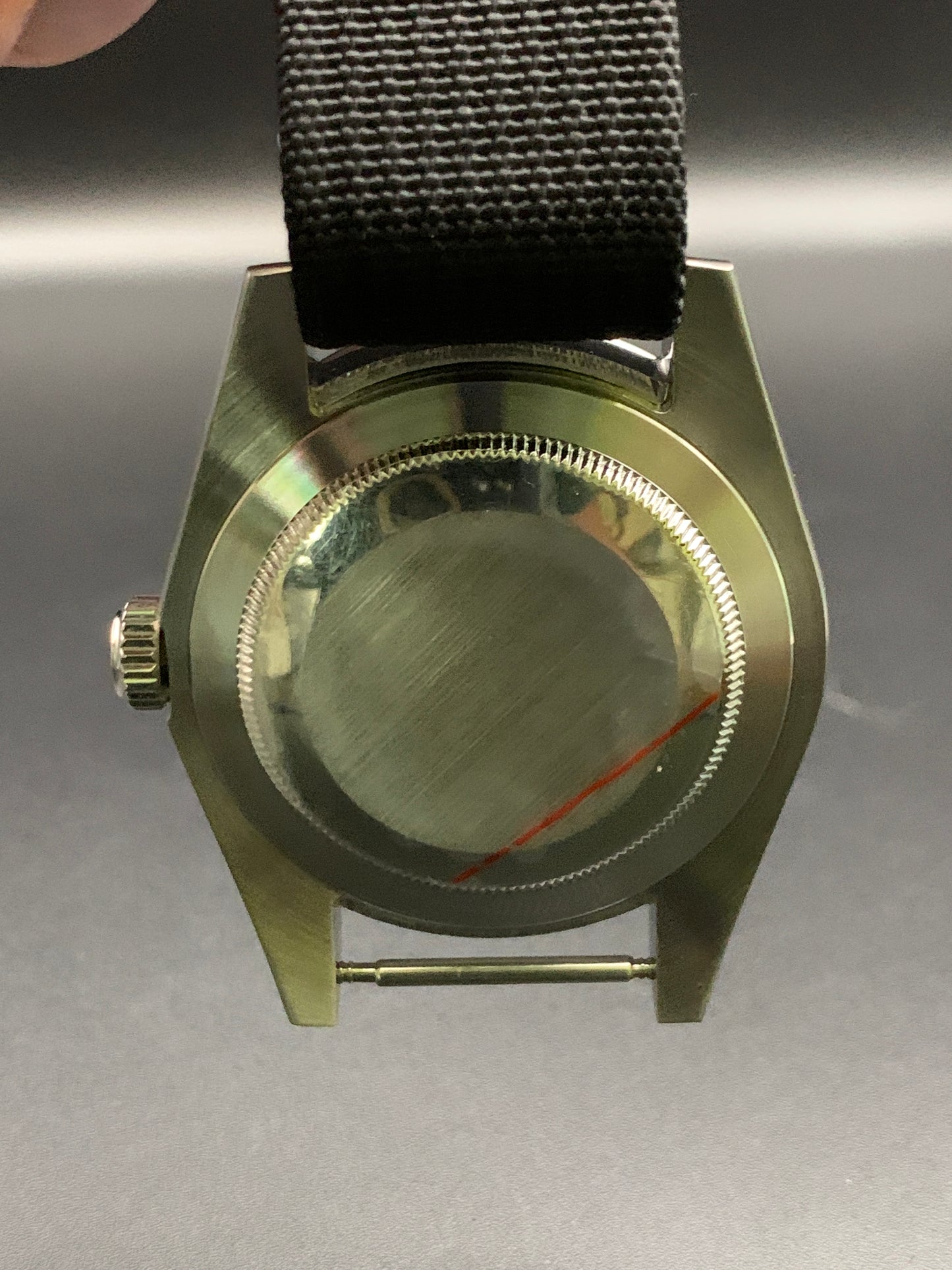 Black and yellow 39mm field watch.