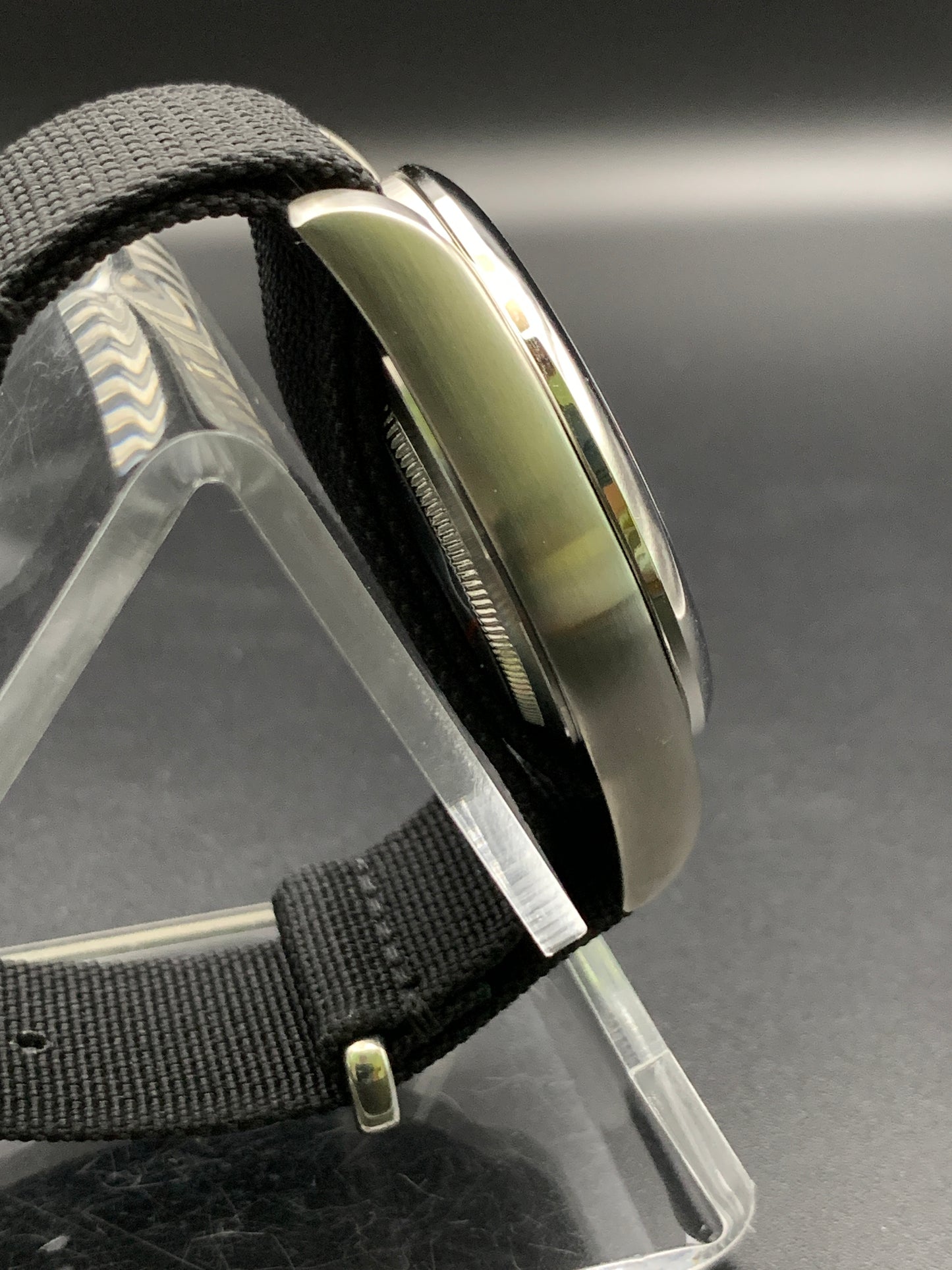 Black and yellow 39mm field watch.