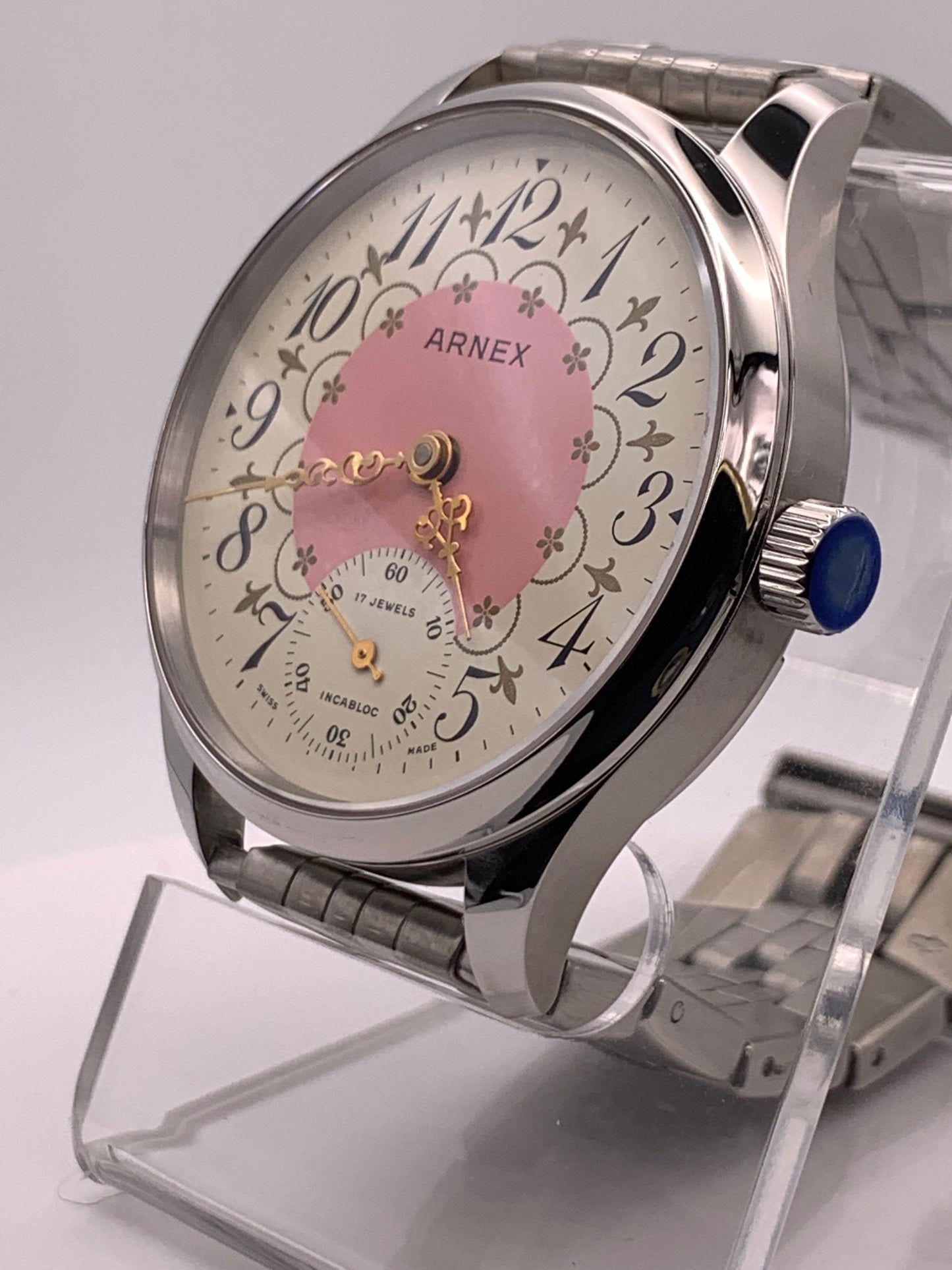 Pocket watch conversion. Swiss 6498. Beautiful hand painted enamel dial.