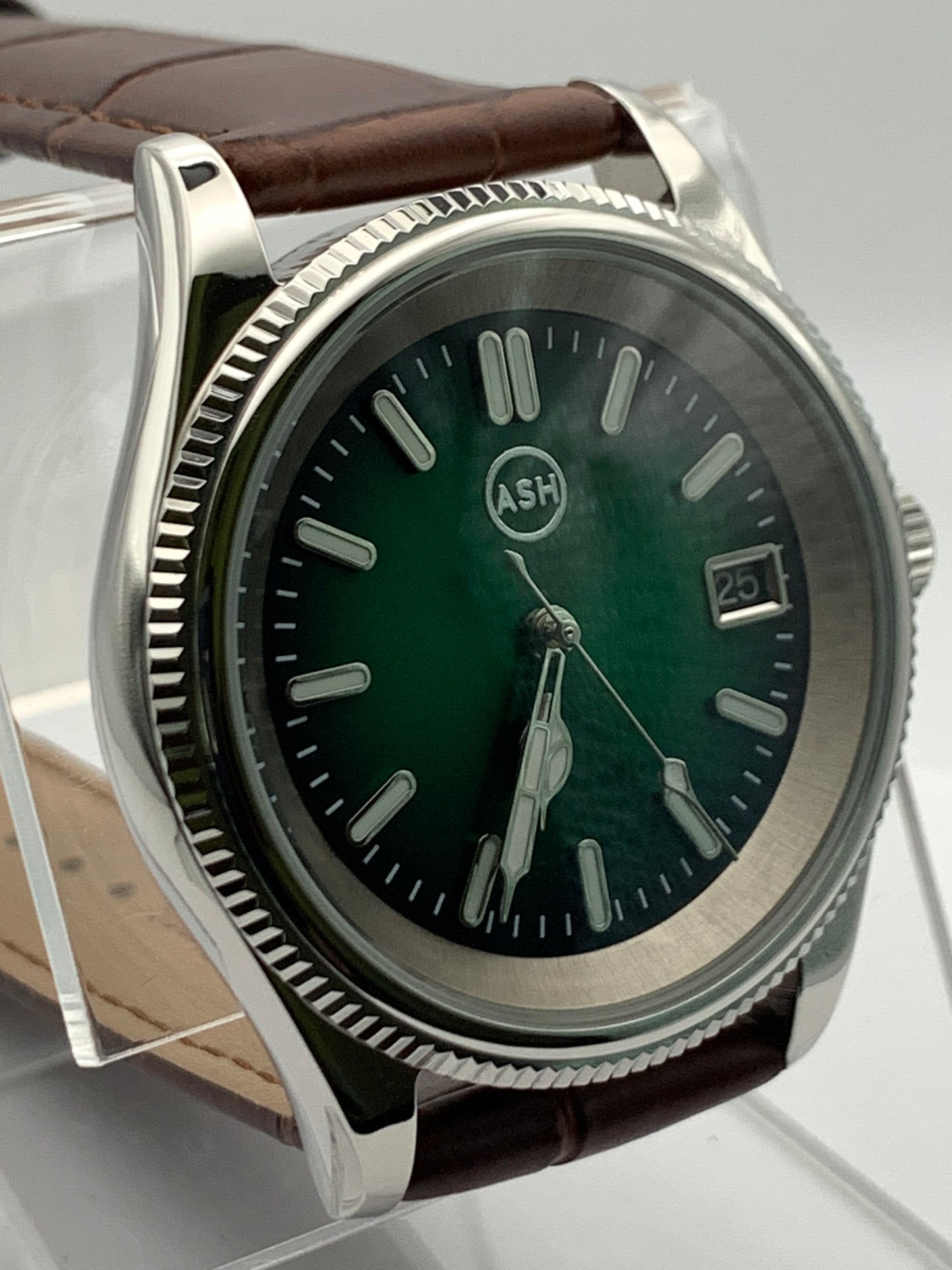 39mm Coin Edge Green Sunray Dress Watch