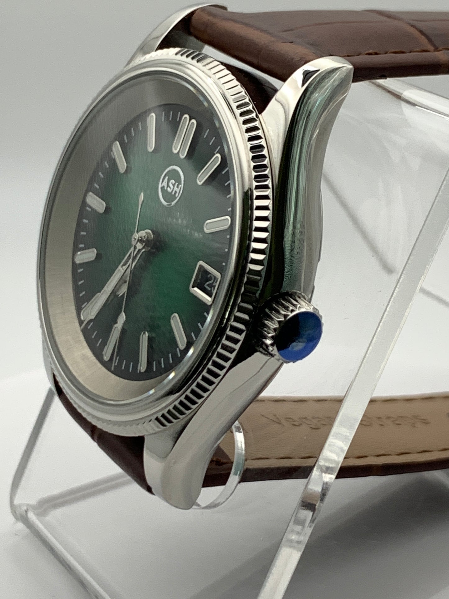 39mm Coin Edge Green Sunray Dress Watch