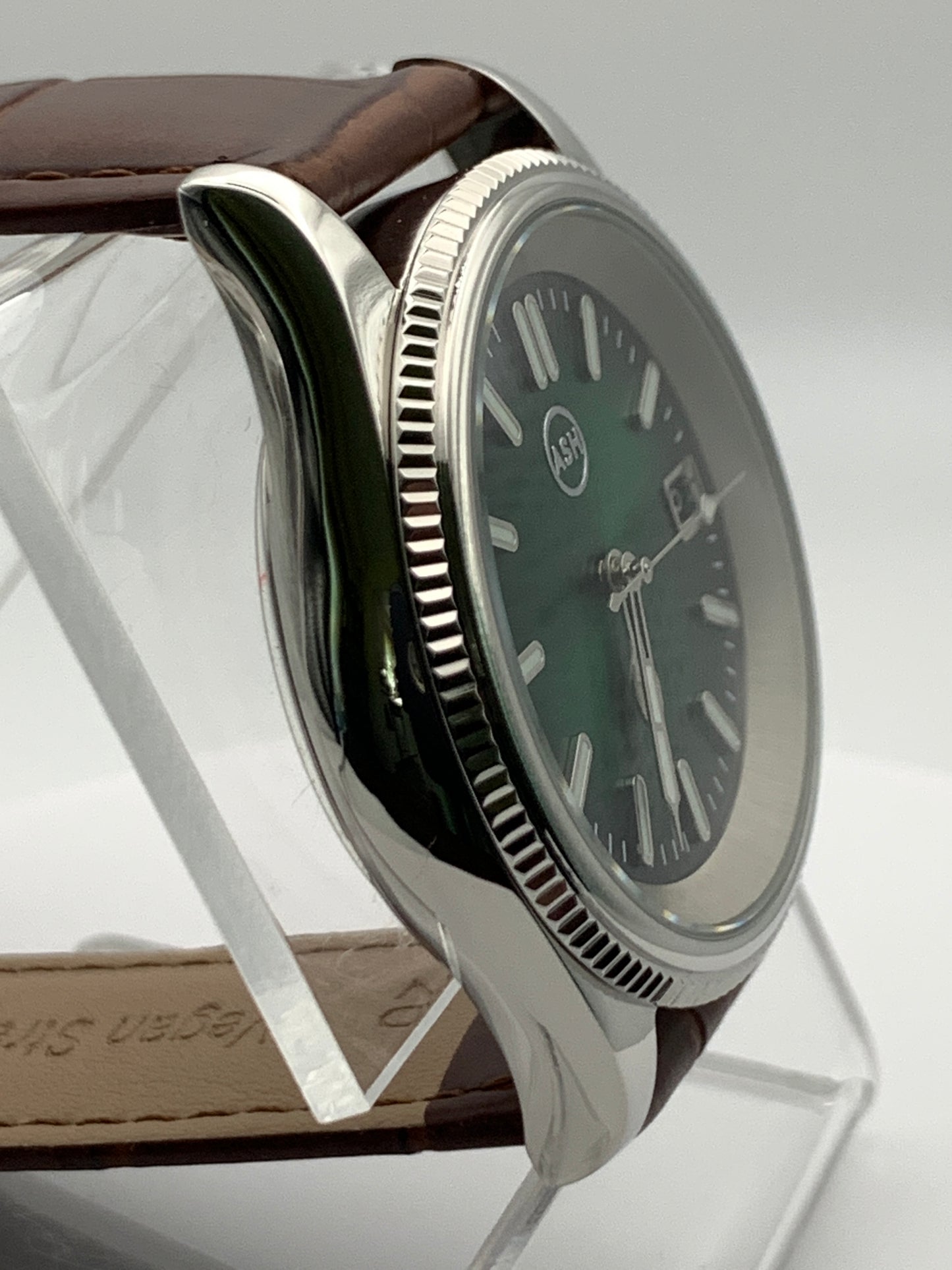 39mm Coin Edge Green Sunray Dress Watch