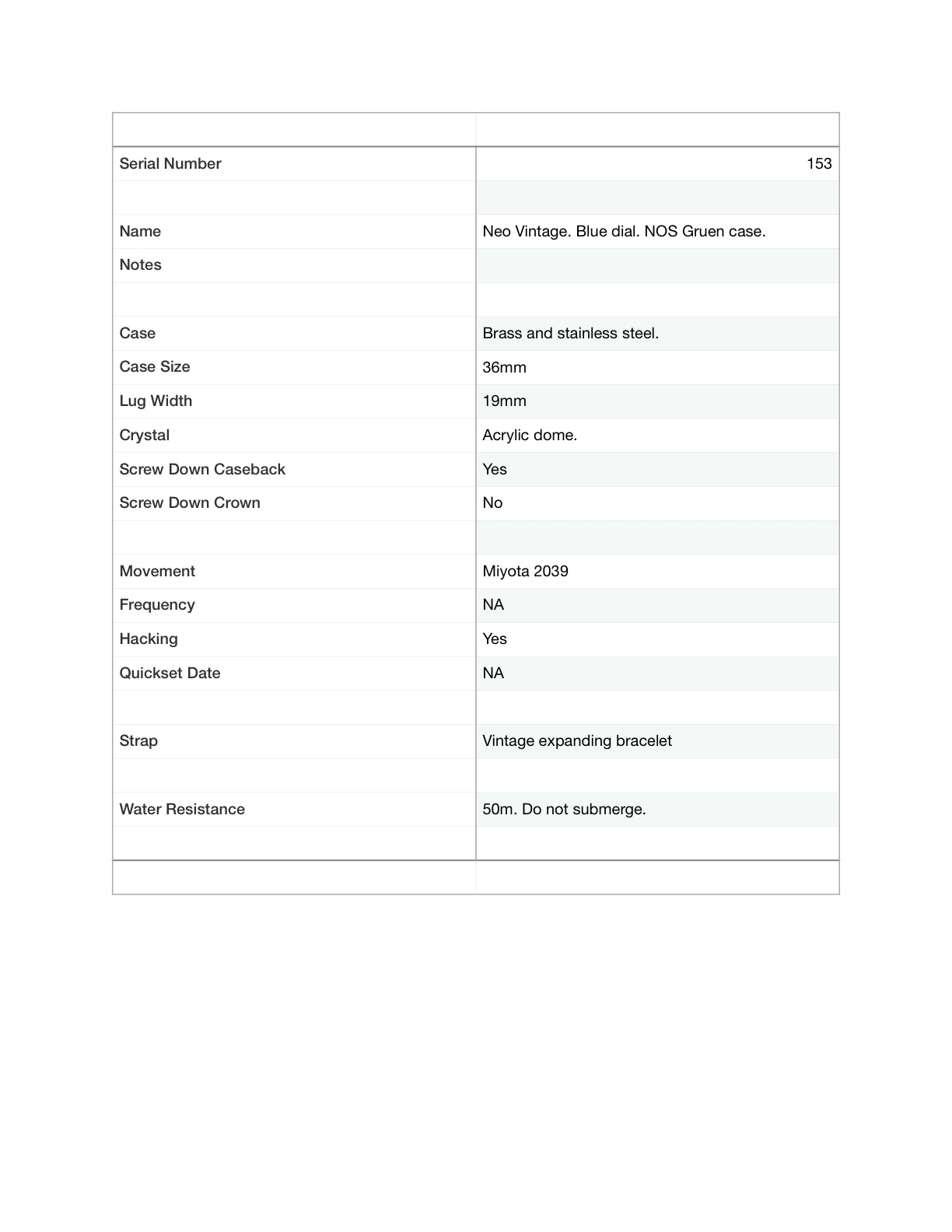 Neo Vintage Collection. Sport watch.NOS Gruen case. Blue dial, vintage expanding bracelet.