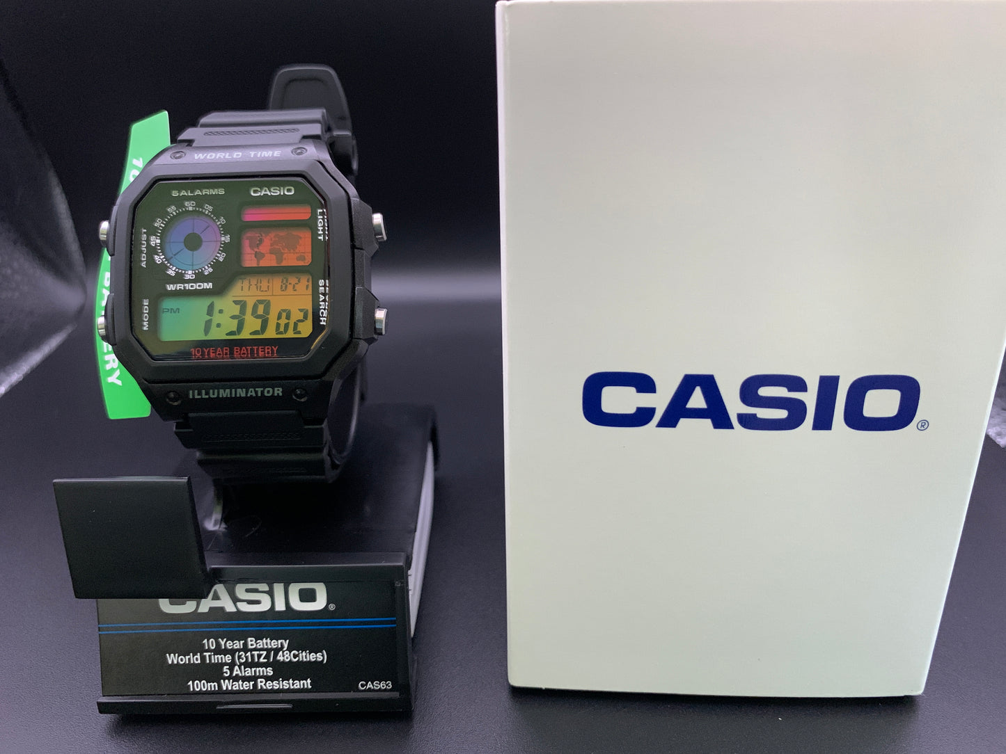 Fish and Chips. Casio AE1200 with rainbow filter and hydromod.