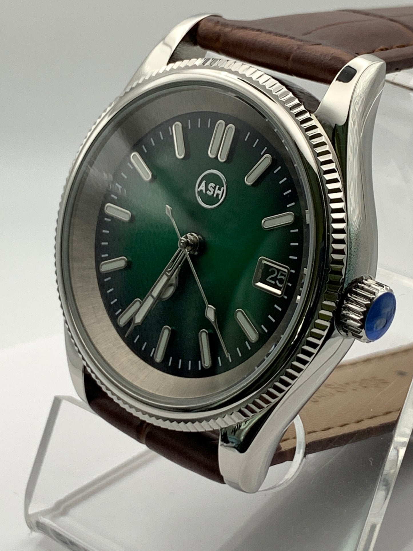 39mm Coin Edge Green Sunray Dress Watch