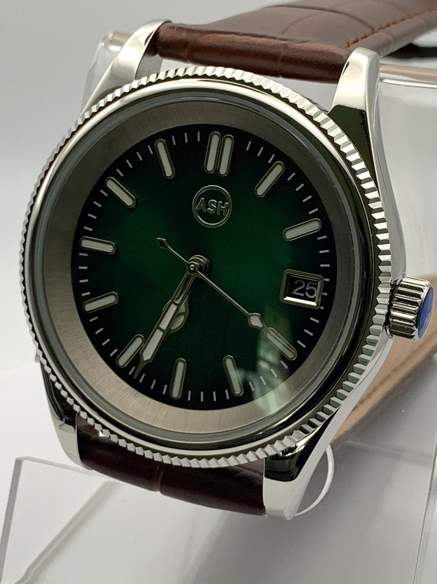39mm Coin Edge Green Sunray Dress Watch