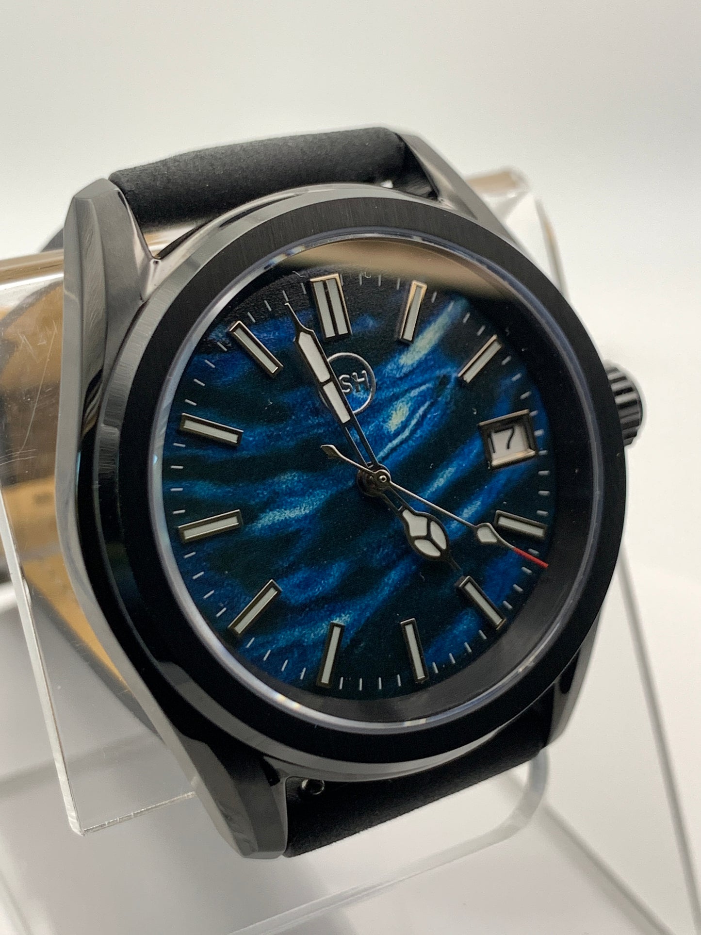 Black Blue White Abstract Sport Watch
