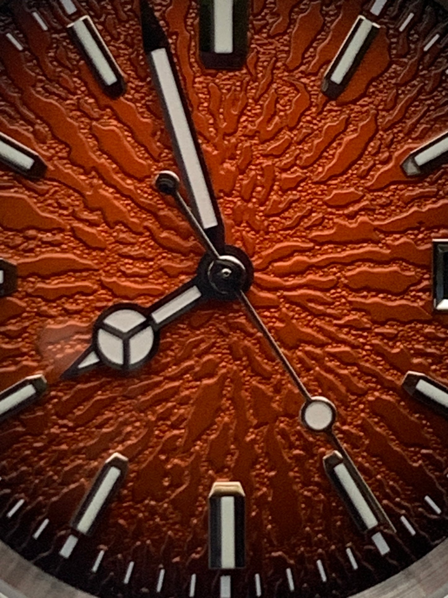 Burnt Orange Sunburst Textured Dial Sport Watch