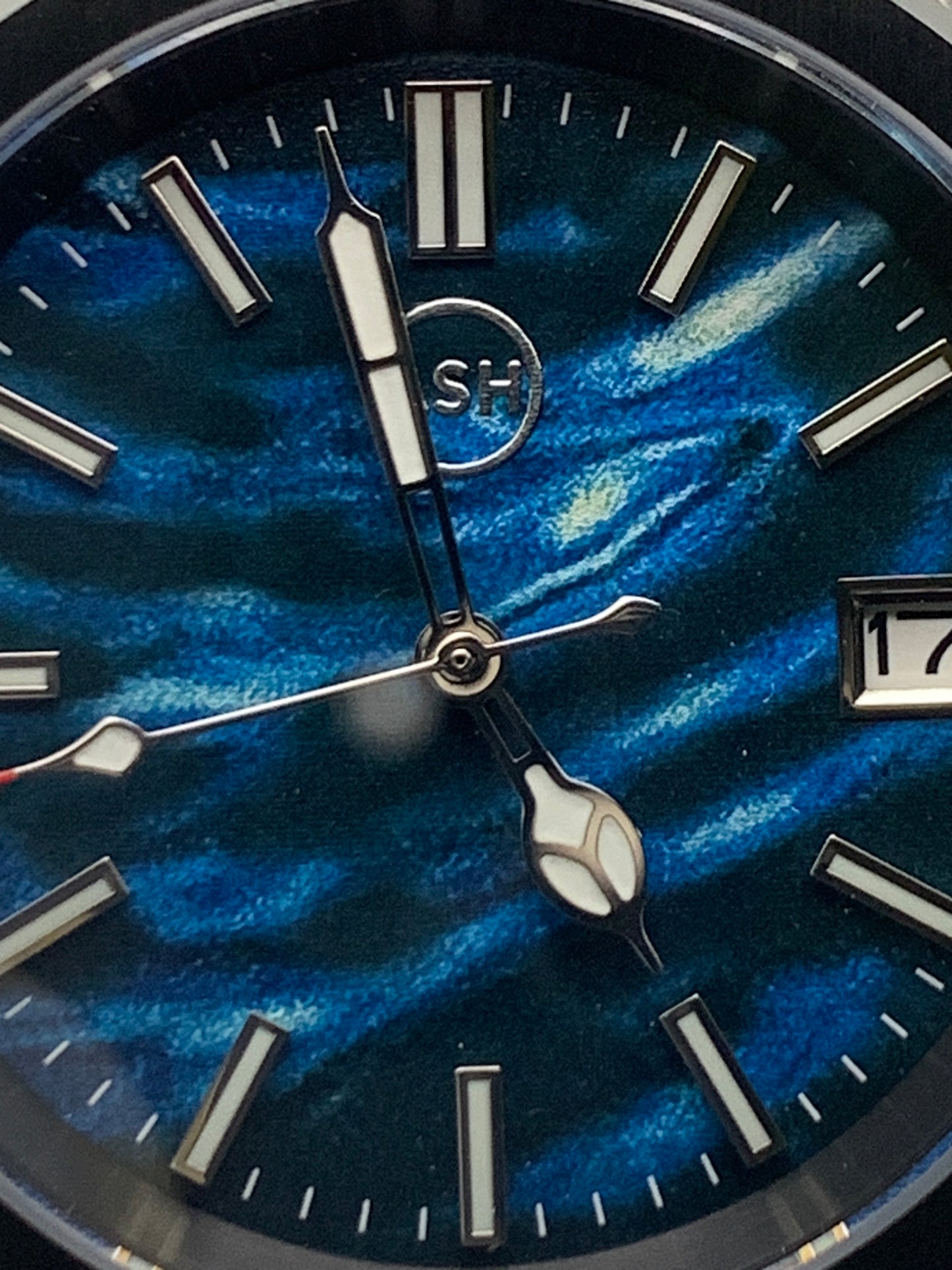 Black Blue White Abstract Sport Watch