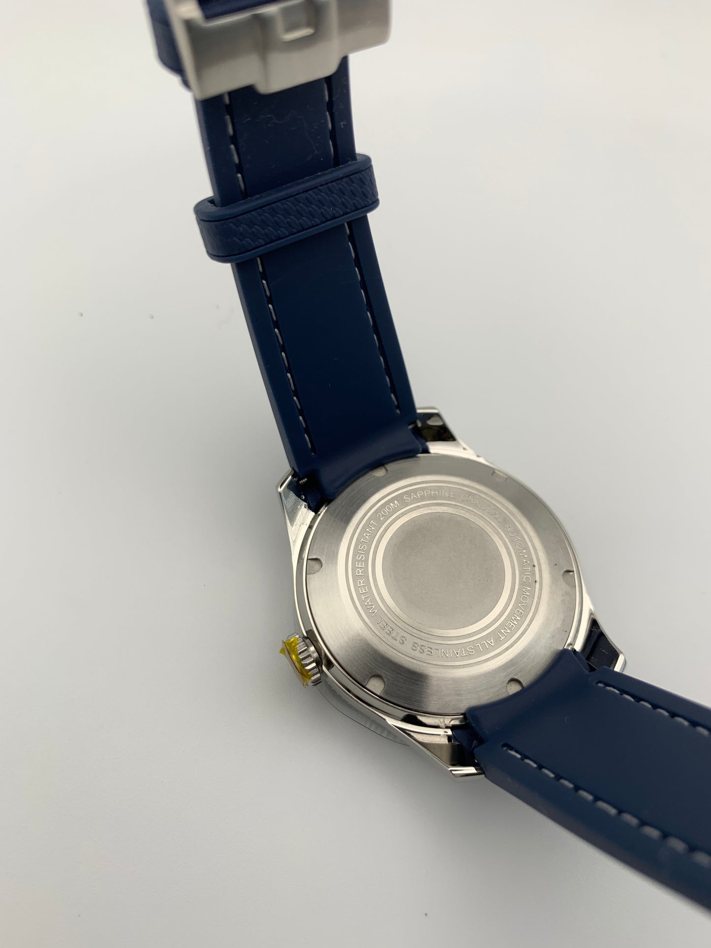 Custom Automatic Blue and Orange Dive Seiko Wristwatch