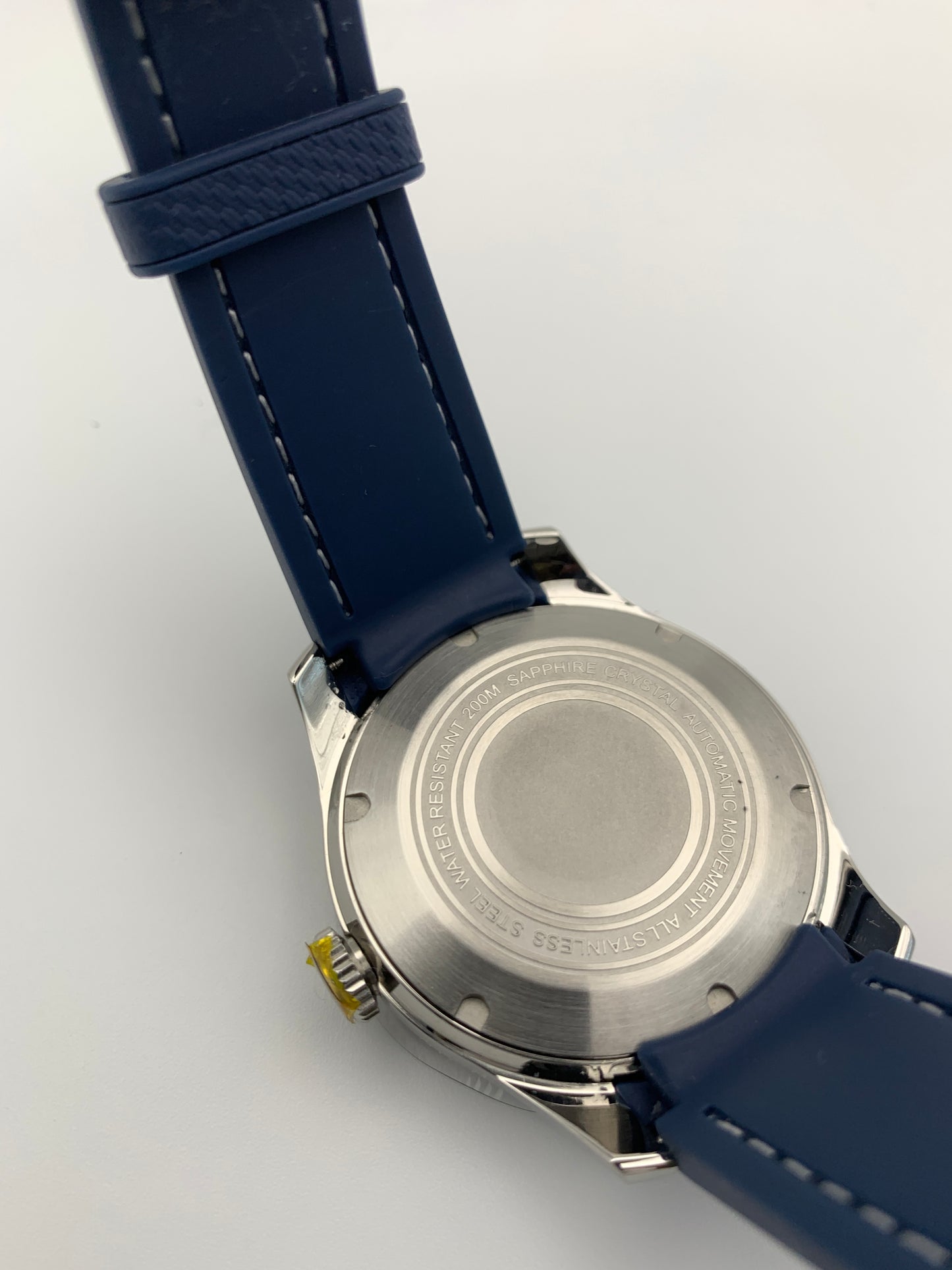 Custom Automatic Blue and Orange Dive Seiko Wristwatch