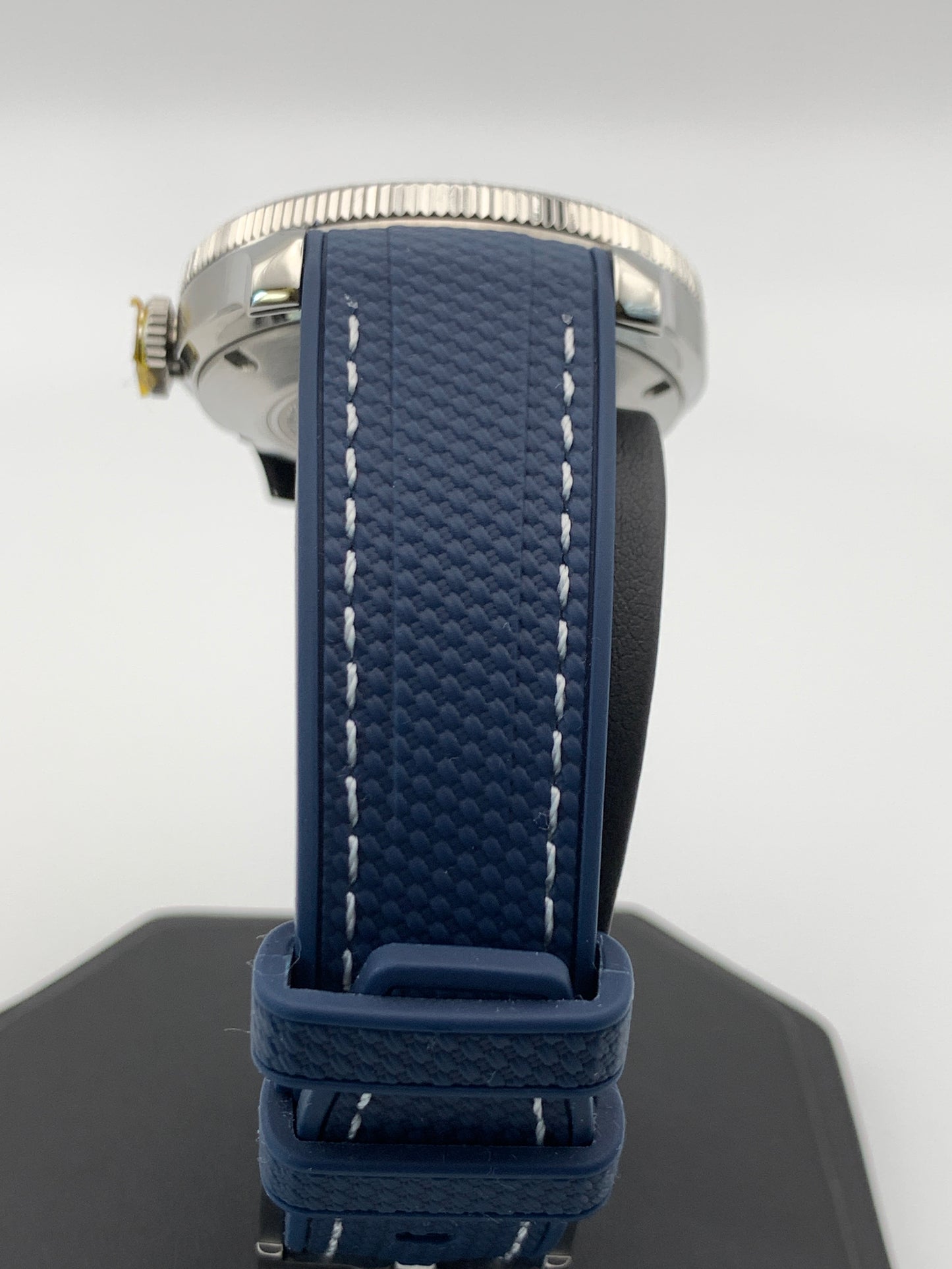 Custom Automatic Blue and Orange Dive Seiko Wristwatch