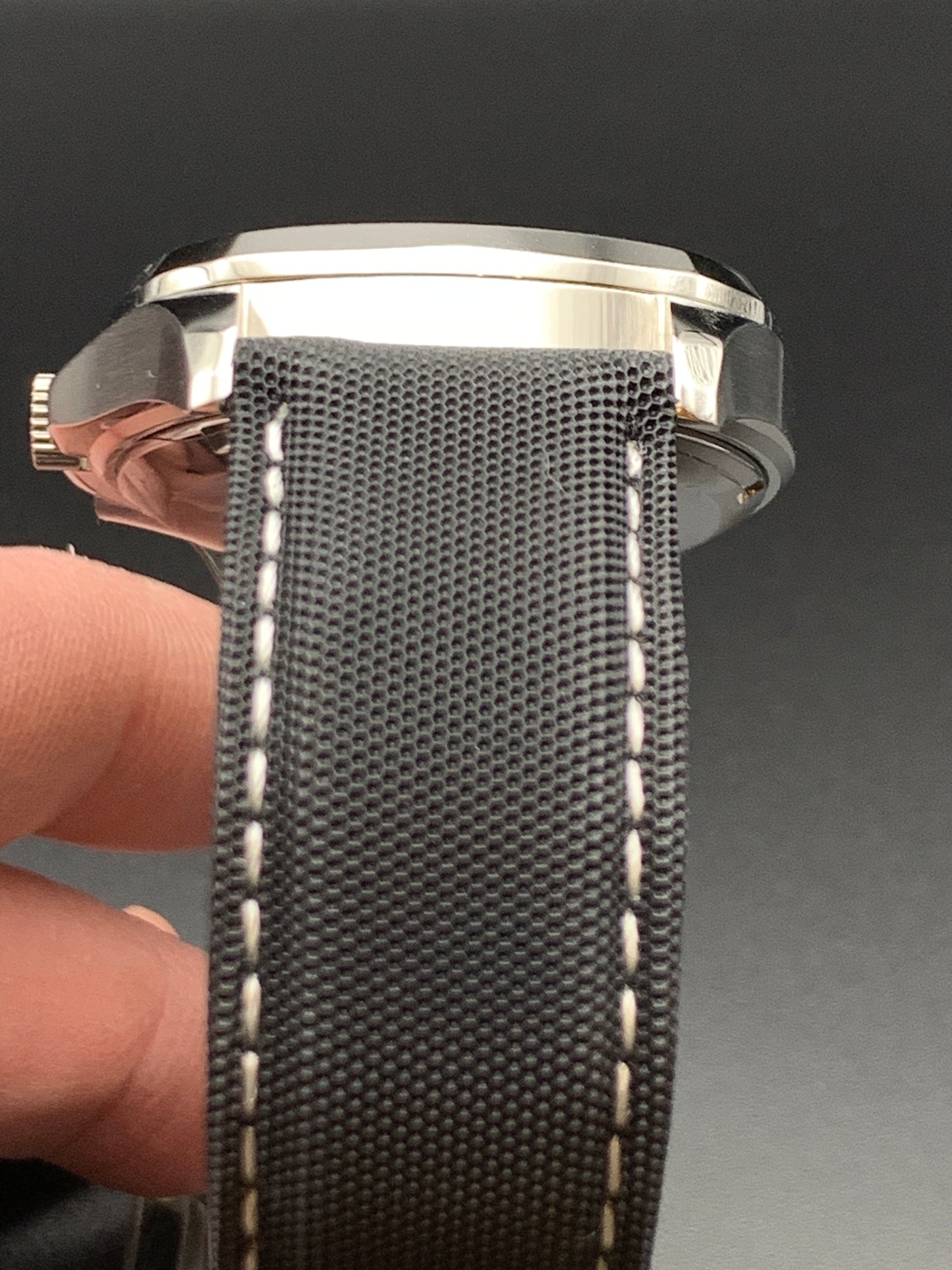 Black Waves Dial Wristwatch. Seiko NH35 Automatic.
