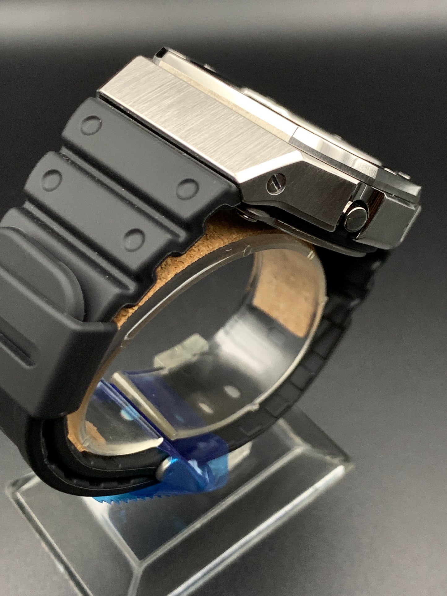 Custom G-Shock. CasioOak. DW5600 metal case. Negative Display.