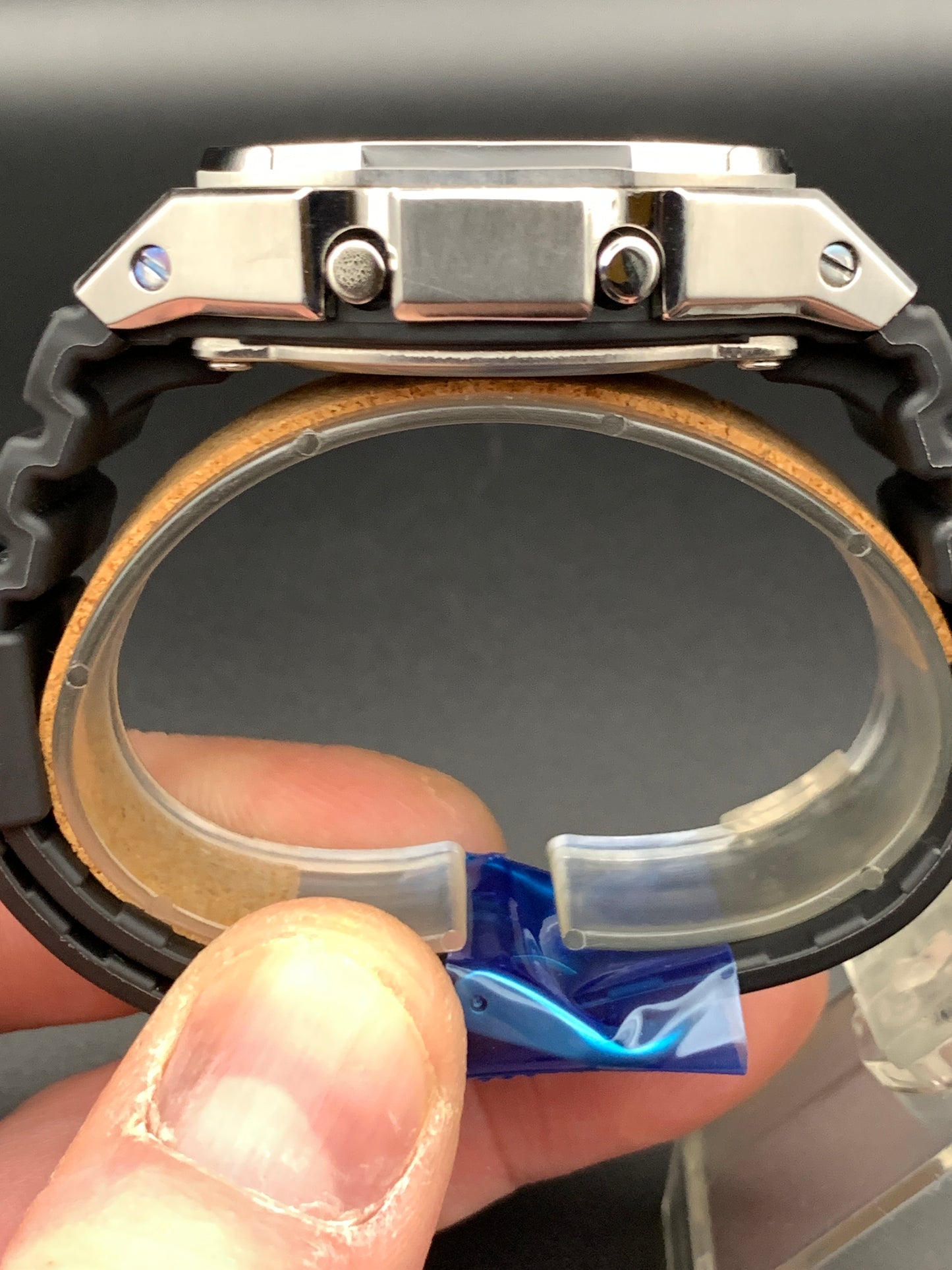 Custom G-Shock. CasioOak. DW5600 metal case. Negative Display.