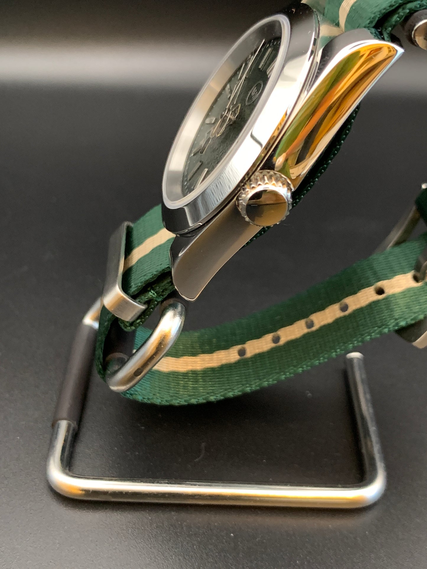 Green and Silver Sport Watch. Eagles colors. Seiko NH35.