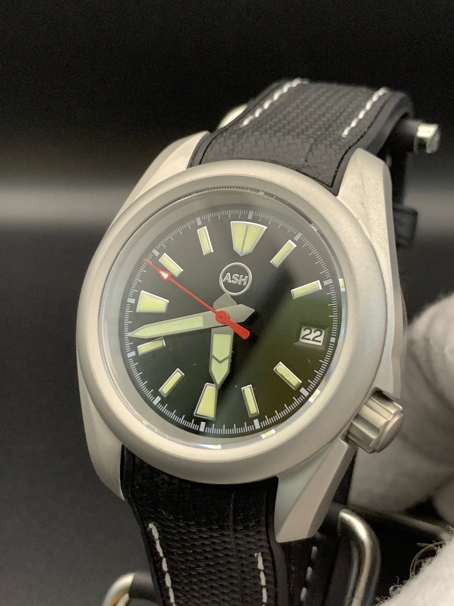 Bead Blasted Field Watch. Crown at 3.8. Seiko NH35 Automatic.