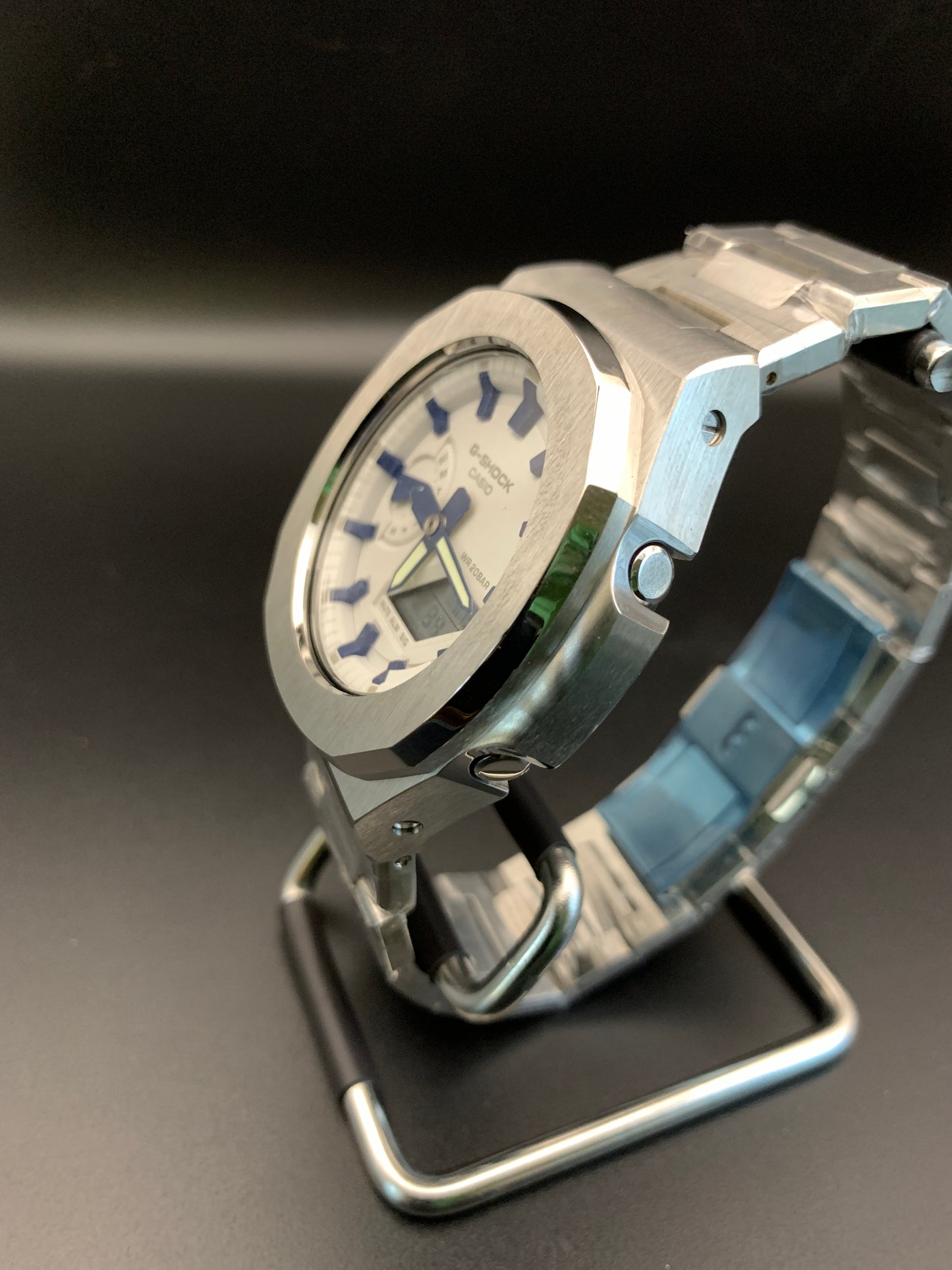Custom Casio G-Shock GA2100. White and Blue.