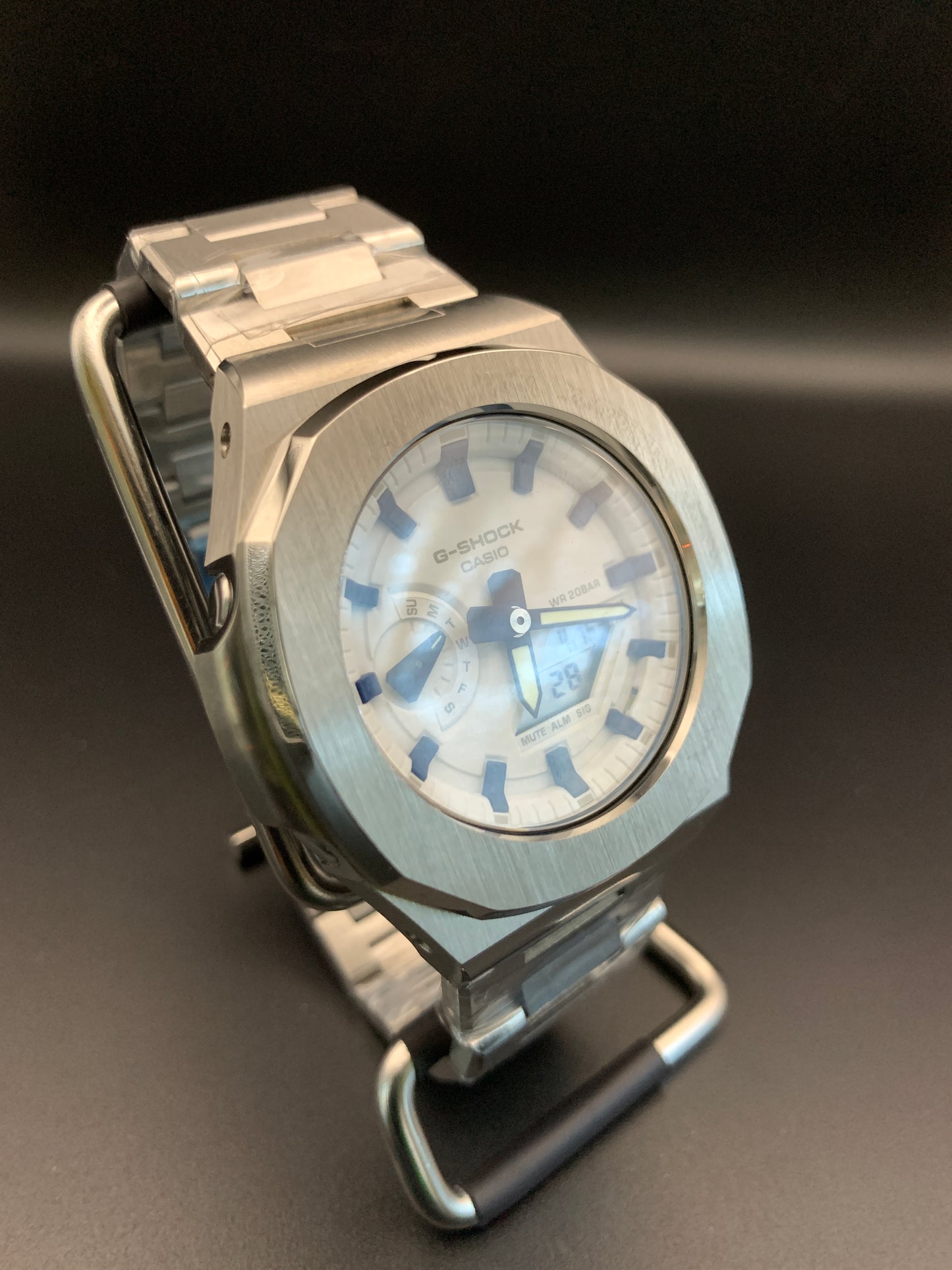 Custom Casio G-Shock GA2100. White and Blue.