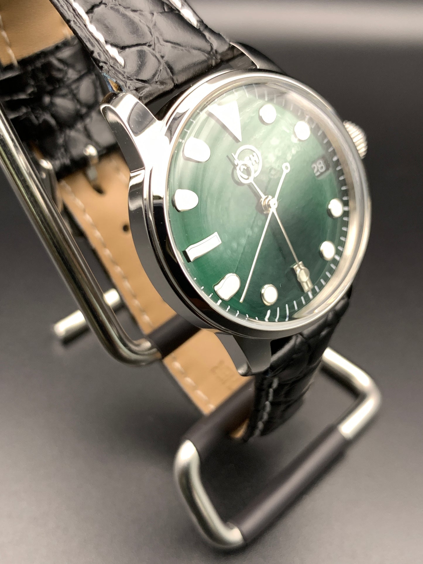 Emerald Sunray Dress Watch. Seiko NH35 Automatic.