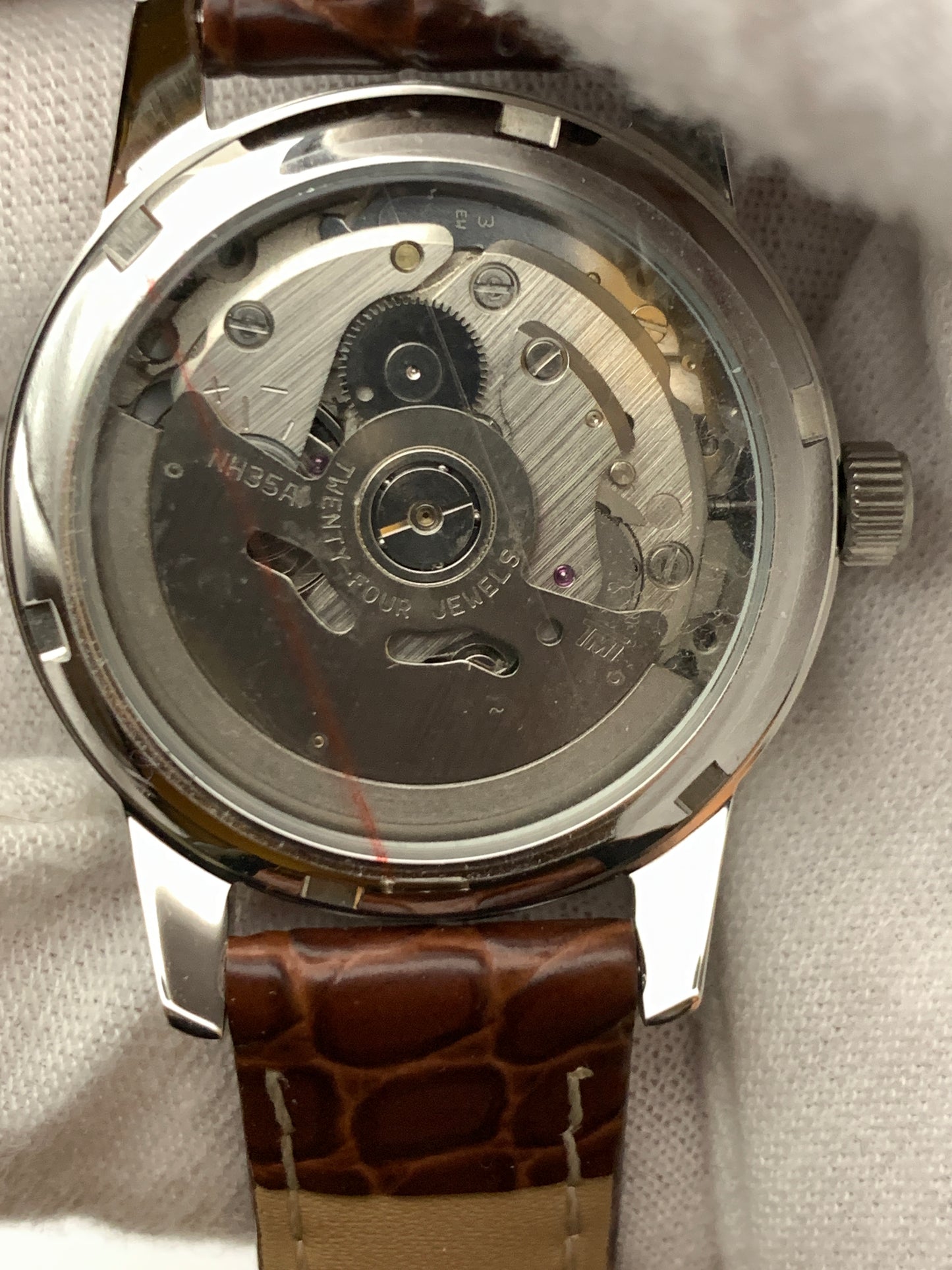 Seafoam Green Wave Dial Dress Watch. Seiko NH35 Automatic.