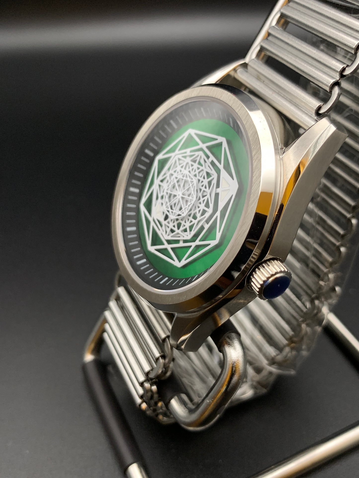 Snowflake Over Green Sunray Dial. Seiko NH38 Automatic