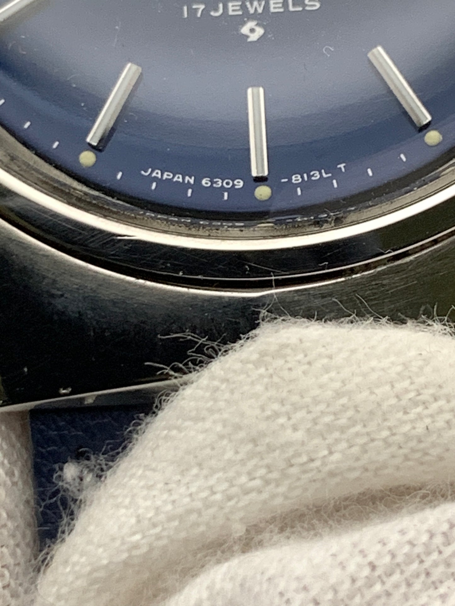 Vintage Seiko 6309-813. Blue Sunray dial. Serviced and regulated.