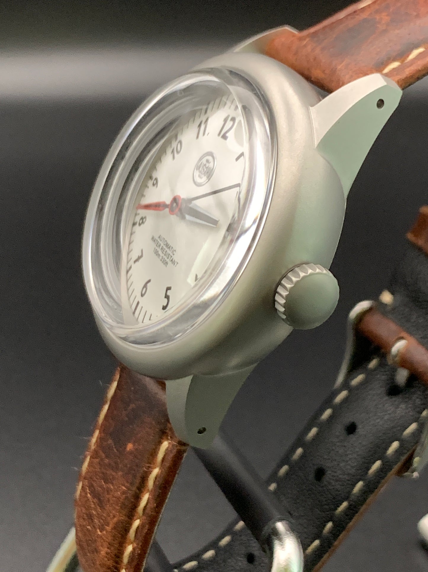 36mm Brushed Field Watch. White Dial. Seiko NH38 Automatic.