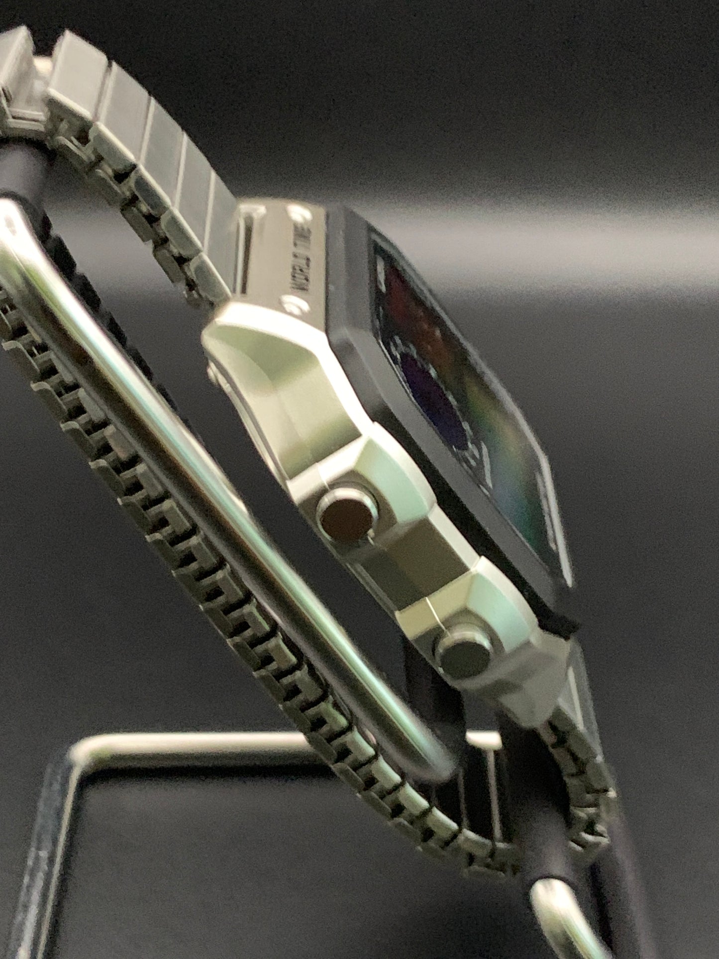Casio AE-1200. Hydromod. Spiral rainbow filter. Bracelet