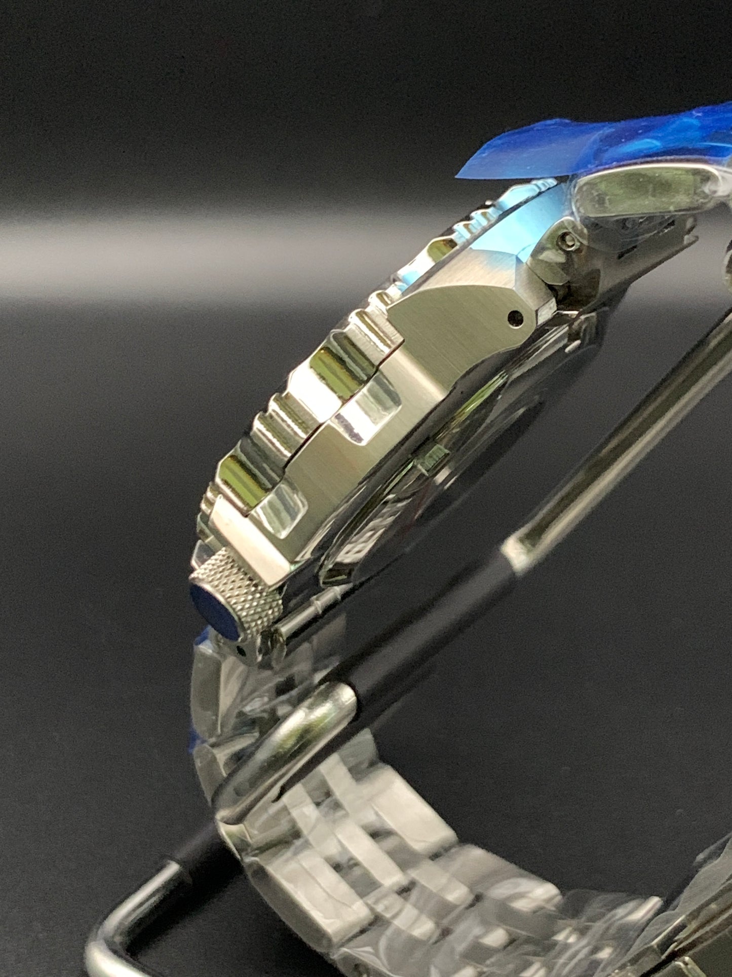 Vicious Monster Wristwatch. Seiko NH36 Automatic. Polished Bracelet.