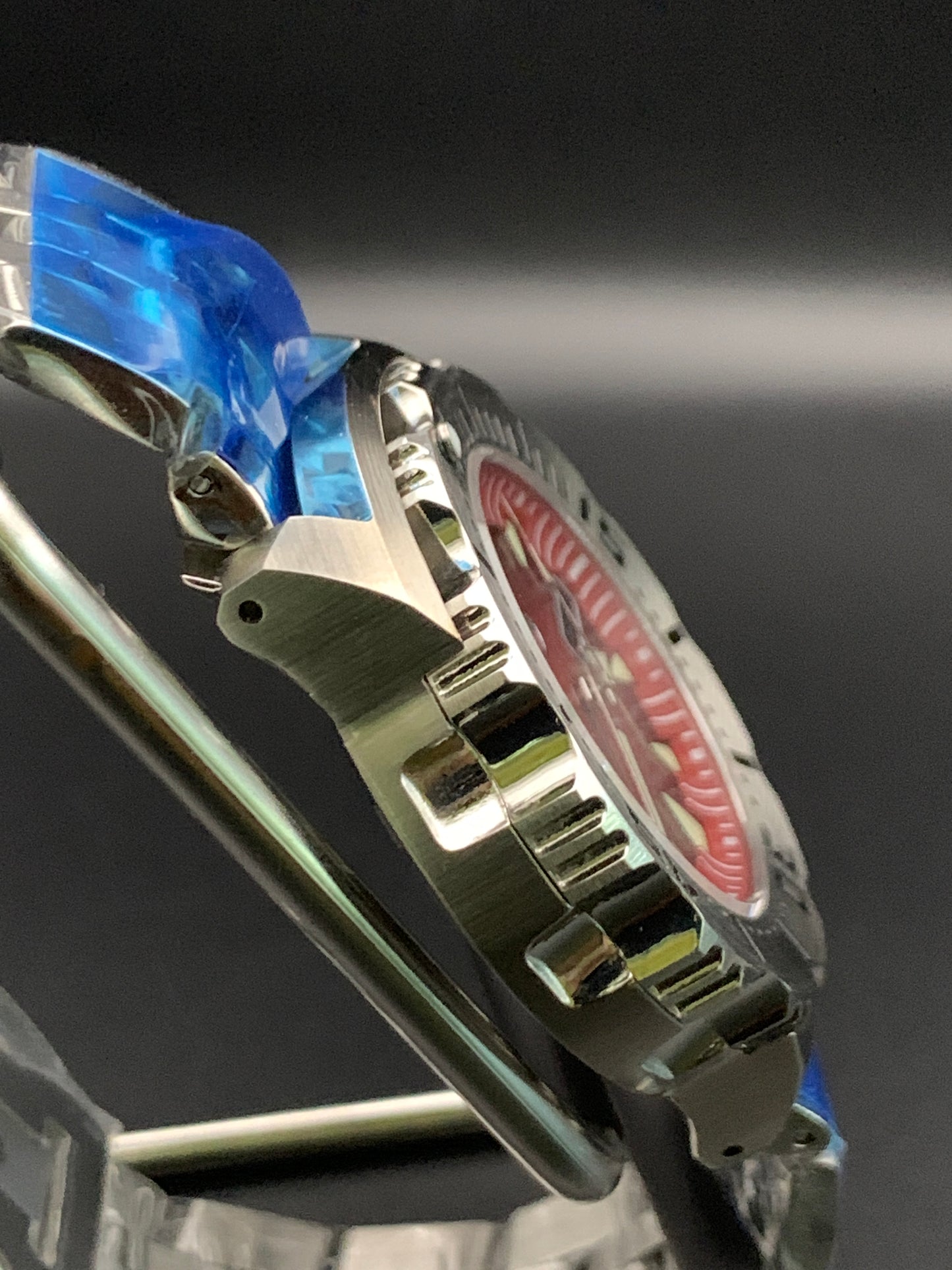 Vicious Monster Wristwatch. Seiko NH36 Automatic. Polished Bracelet.