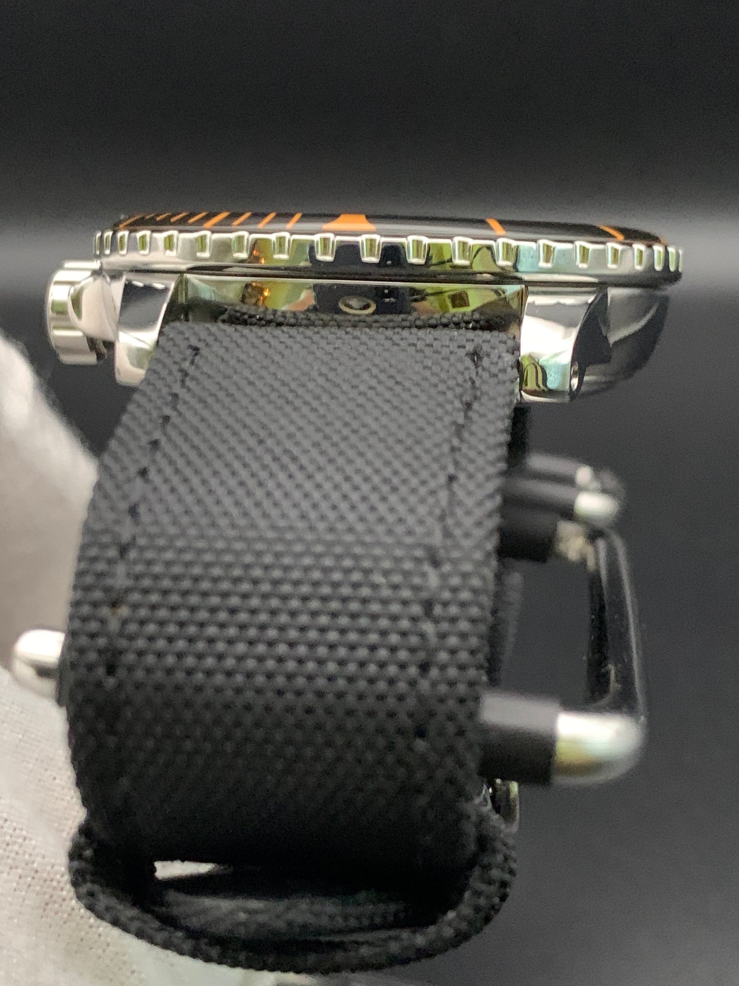 Classic Black and Orange Dive Watch. Seiko NH35 Automatic.