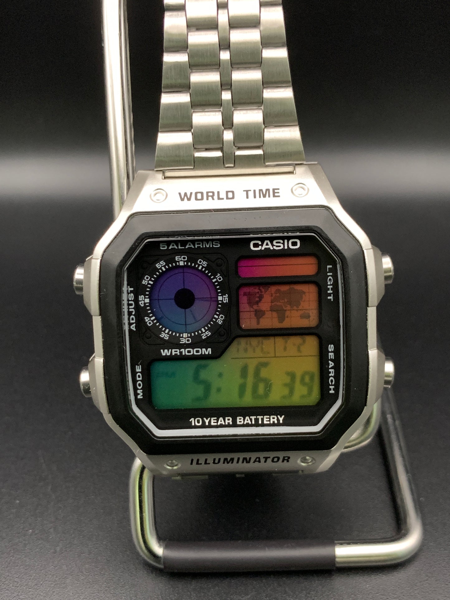 New Casio AE-1200. Rainbow filter and HydroMod. Retro bracelet.