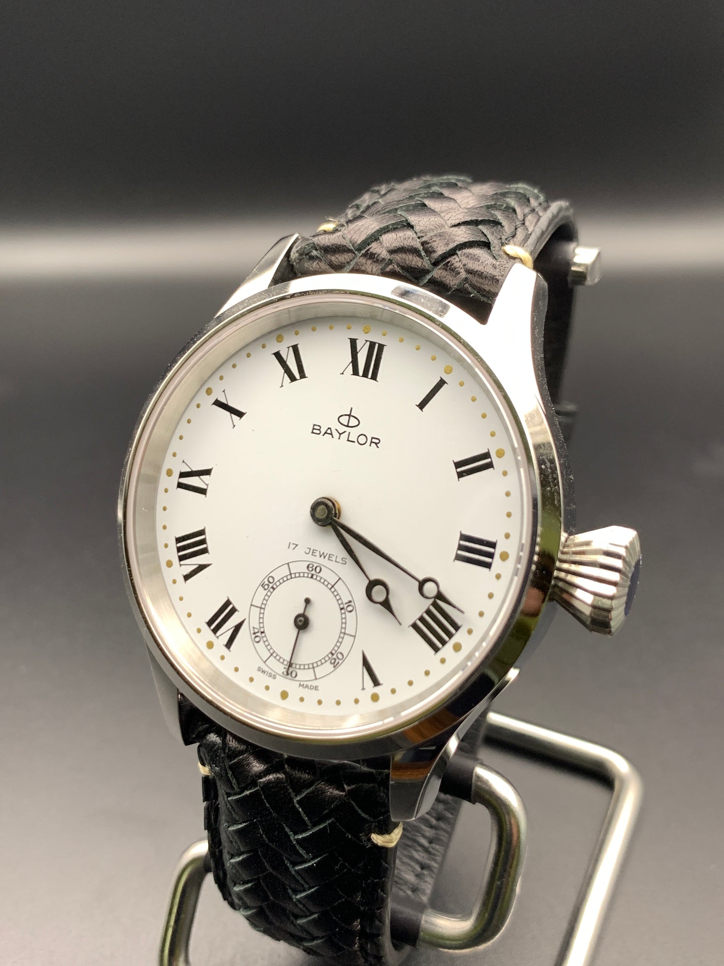 42mm Dress Watch. Baylor pocket watch marriage. Swiss ETA6498 movement.