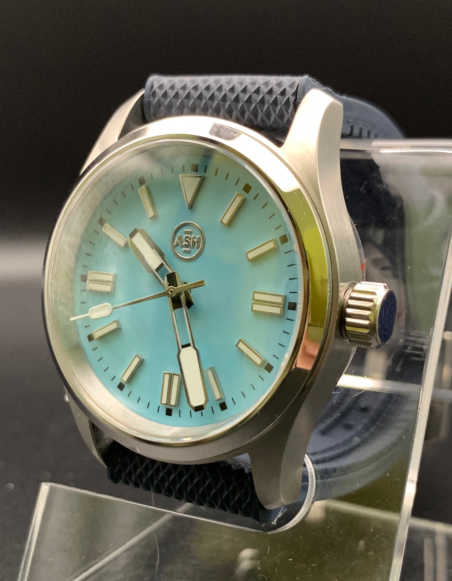 Powder Blue, White, and Black 36mm Sport Watch.