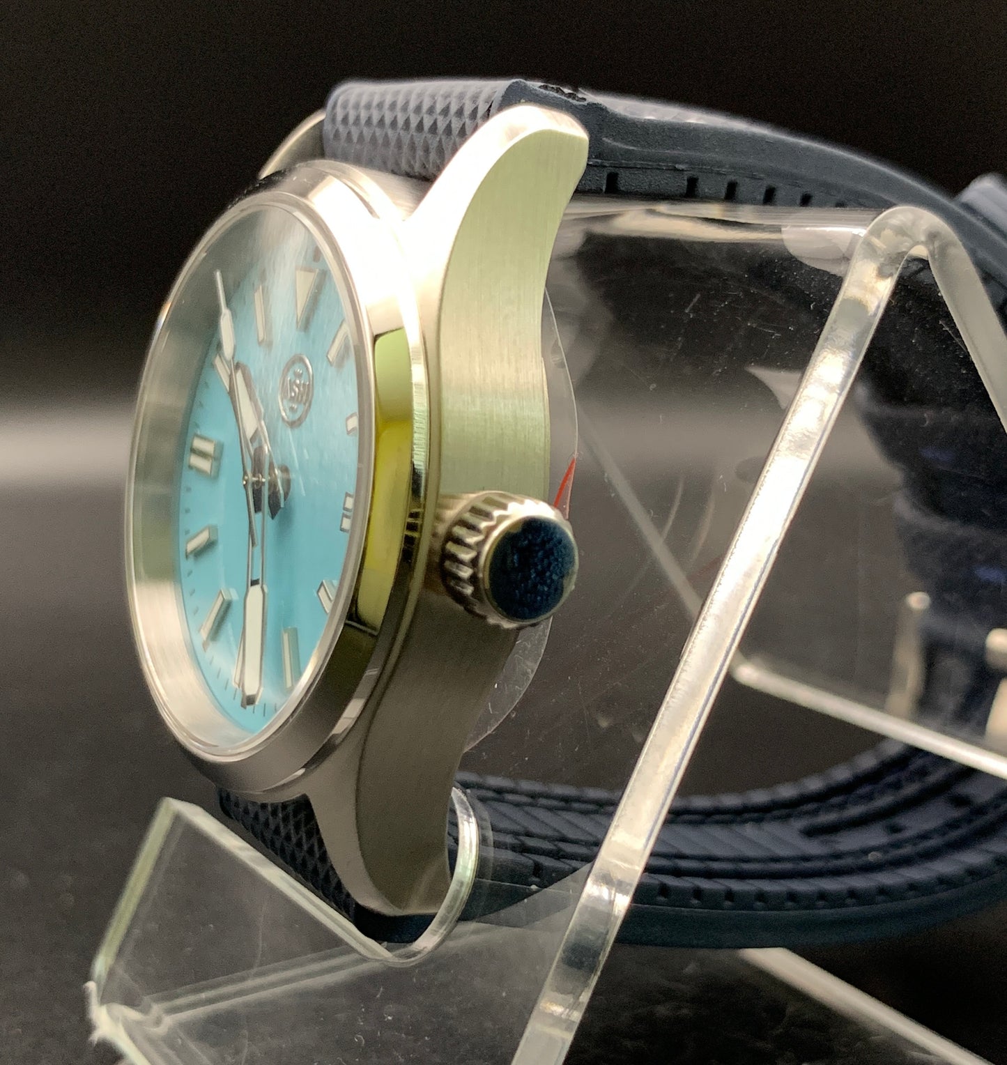 Powder Blue, White, and Black 36mm Sport Watch.