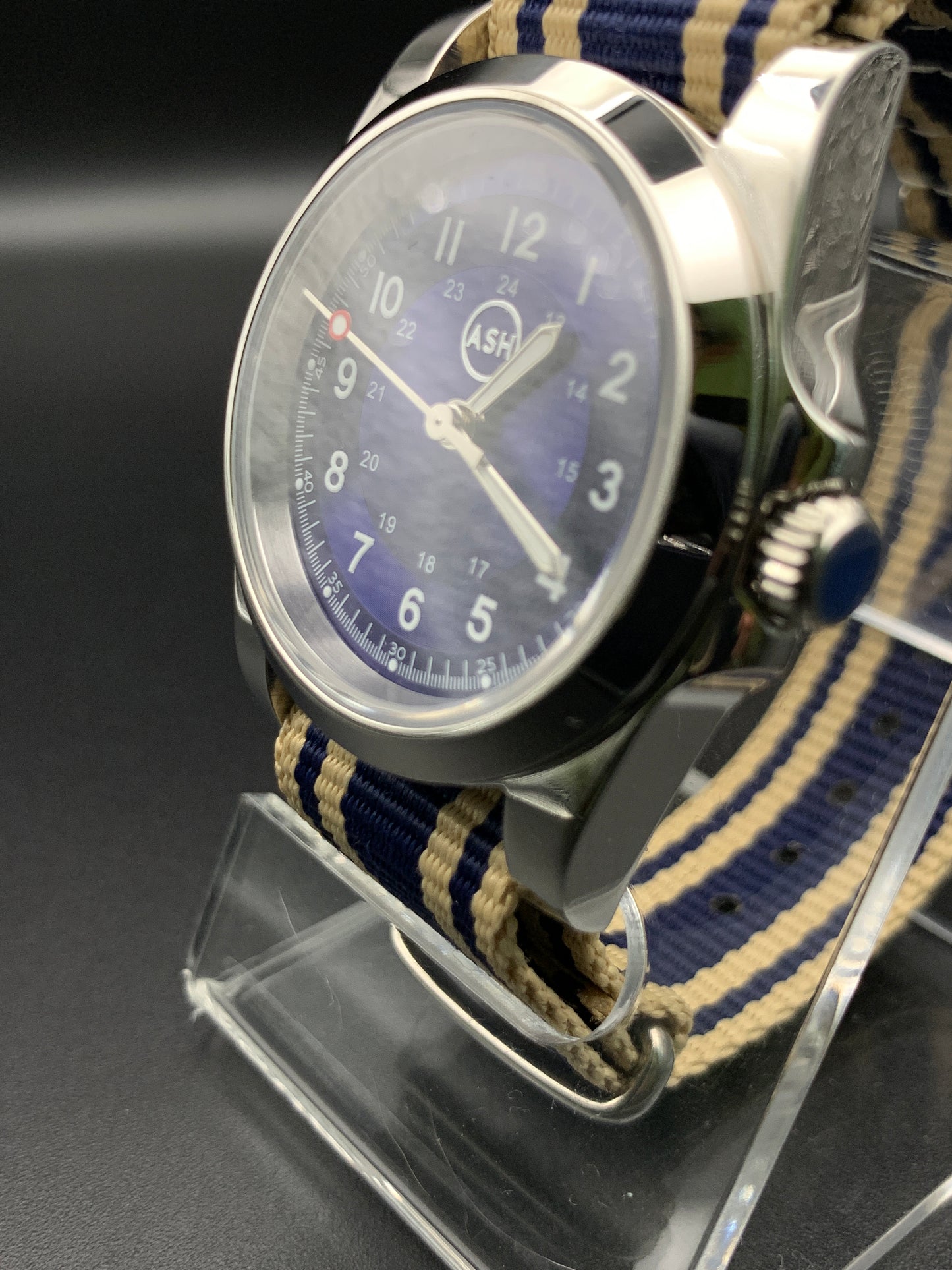 Blue Sunray 36mm Field Watch. Sapphire crystal.