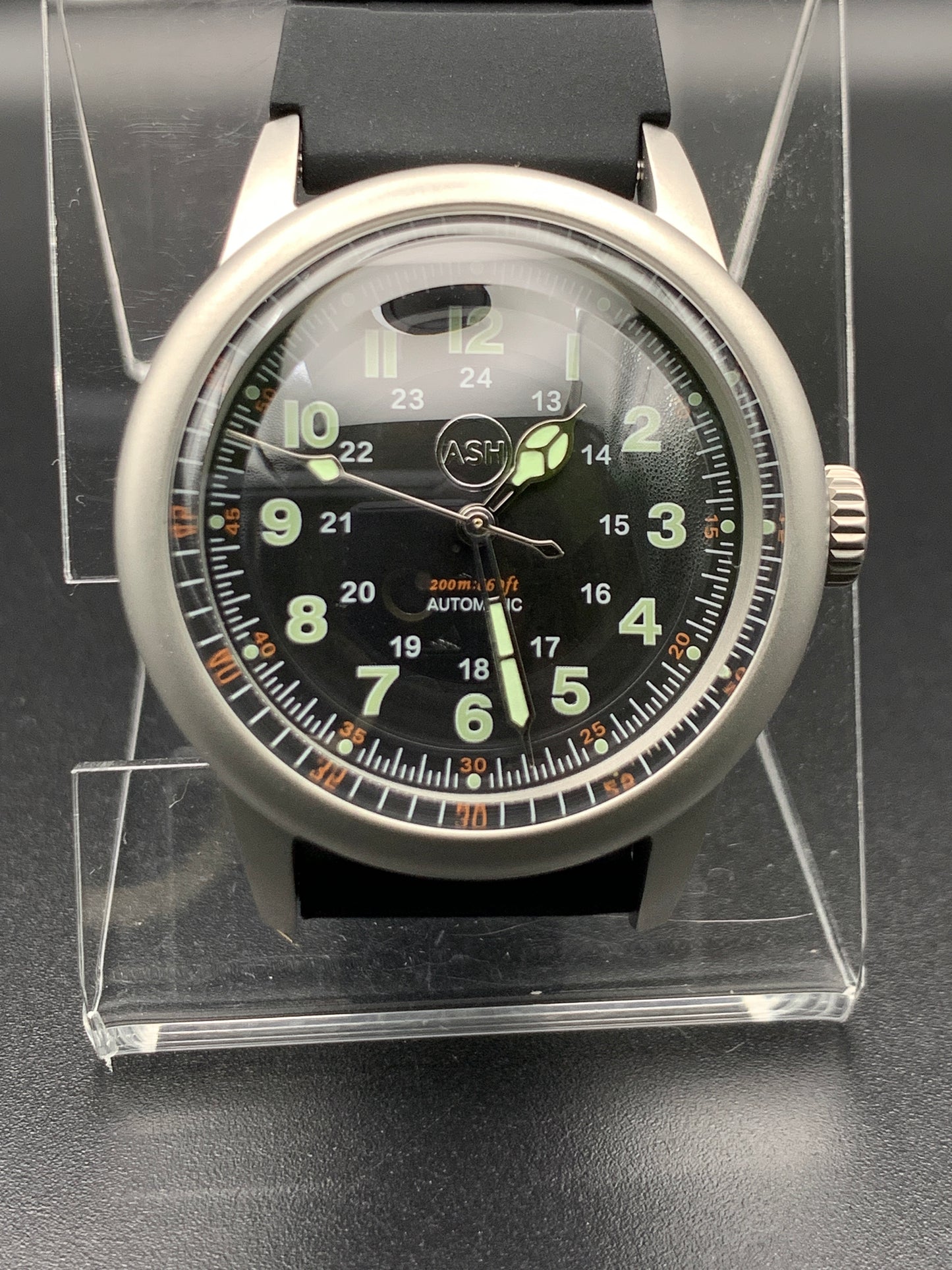 Domed Sapphire Field Watch. 36mm brushed case.