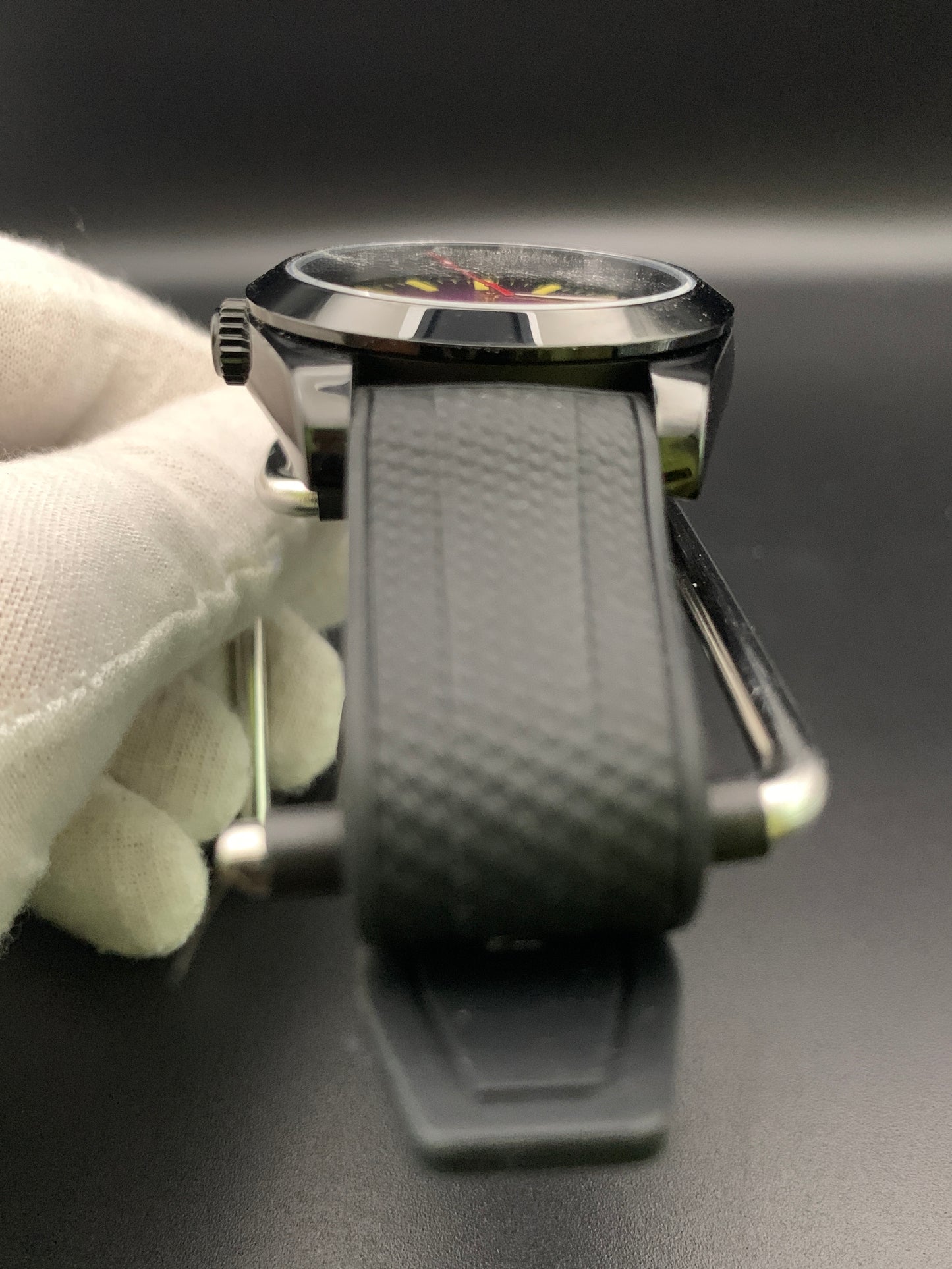Black and purple sport watch.