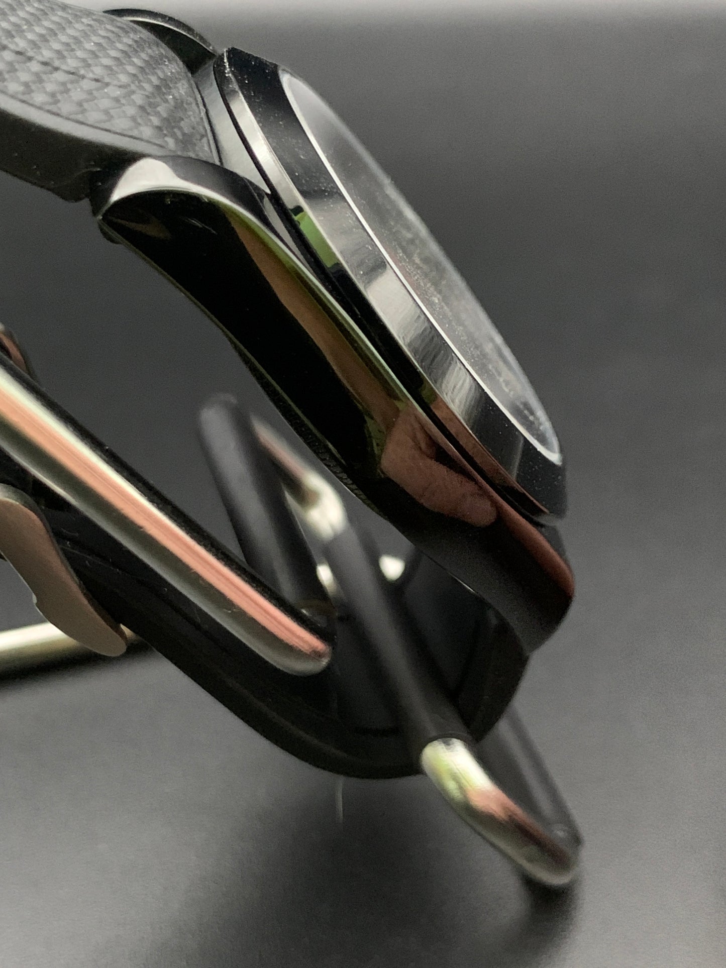 Black and purple sport watch.
