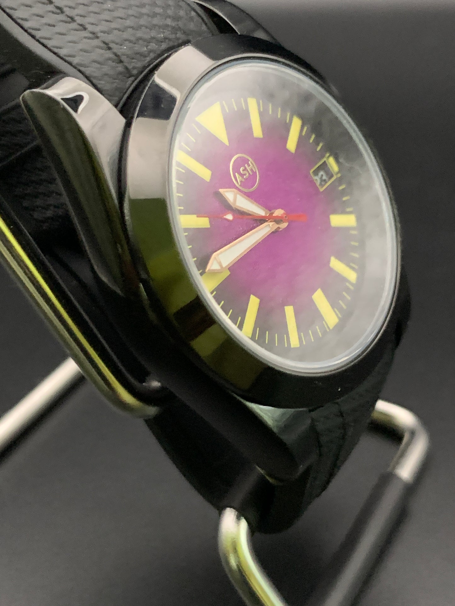 Black and purple sport watch.