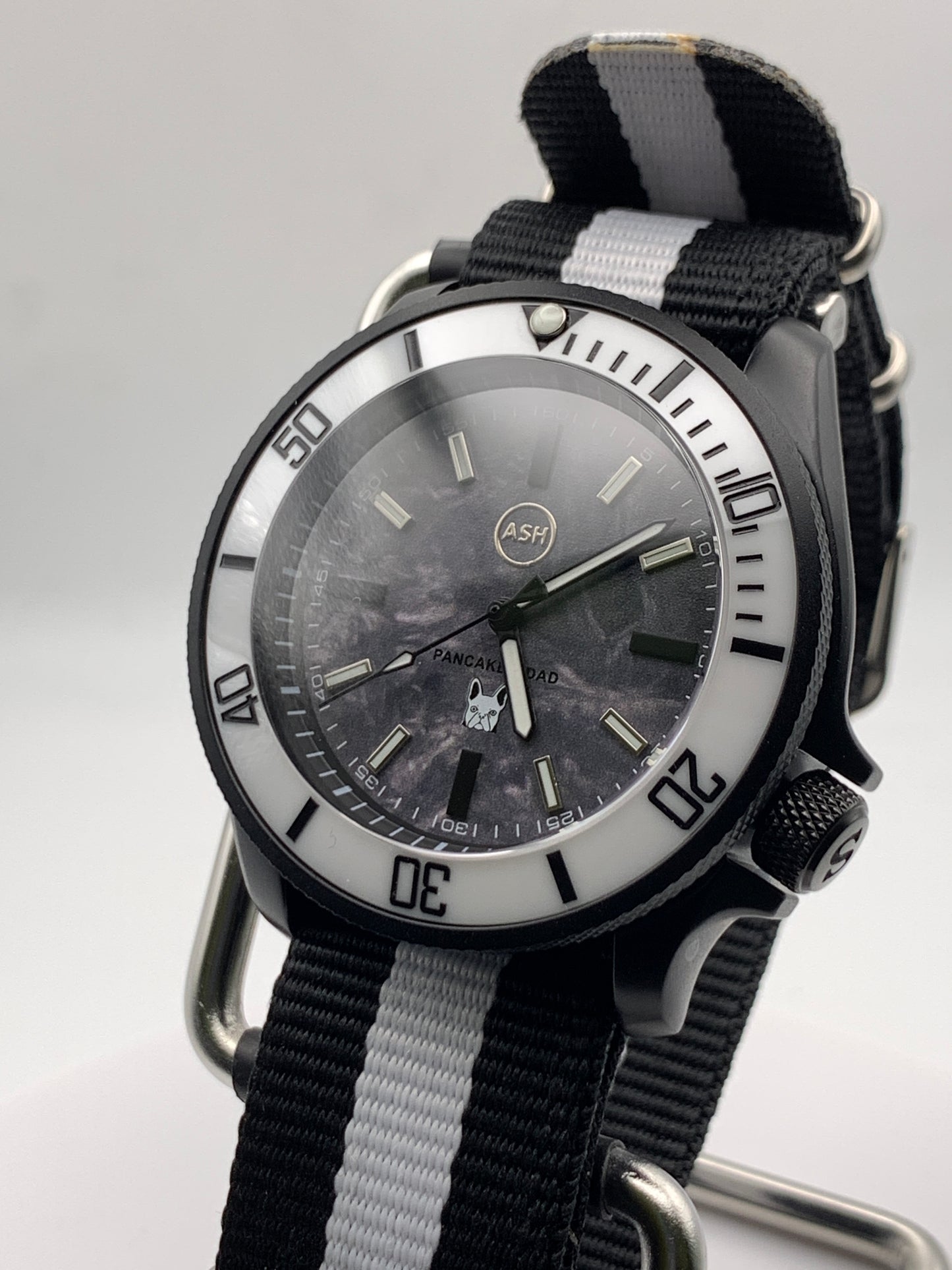 Jason Tribute #3 - 40mm PVD coated stainless steel. Sapphire crystal. Custom dial. Seiko NH38. 5 straps pictured included.
