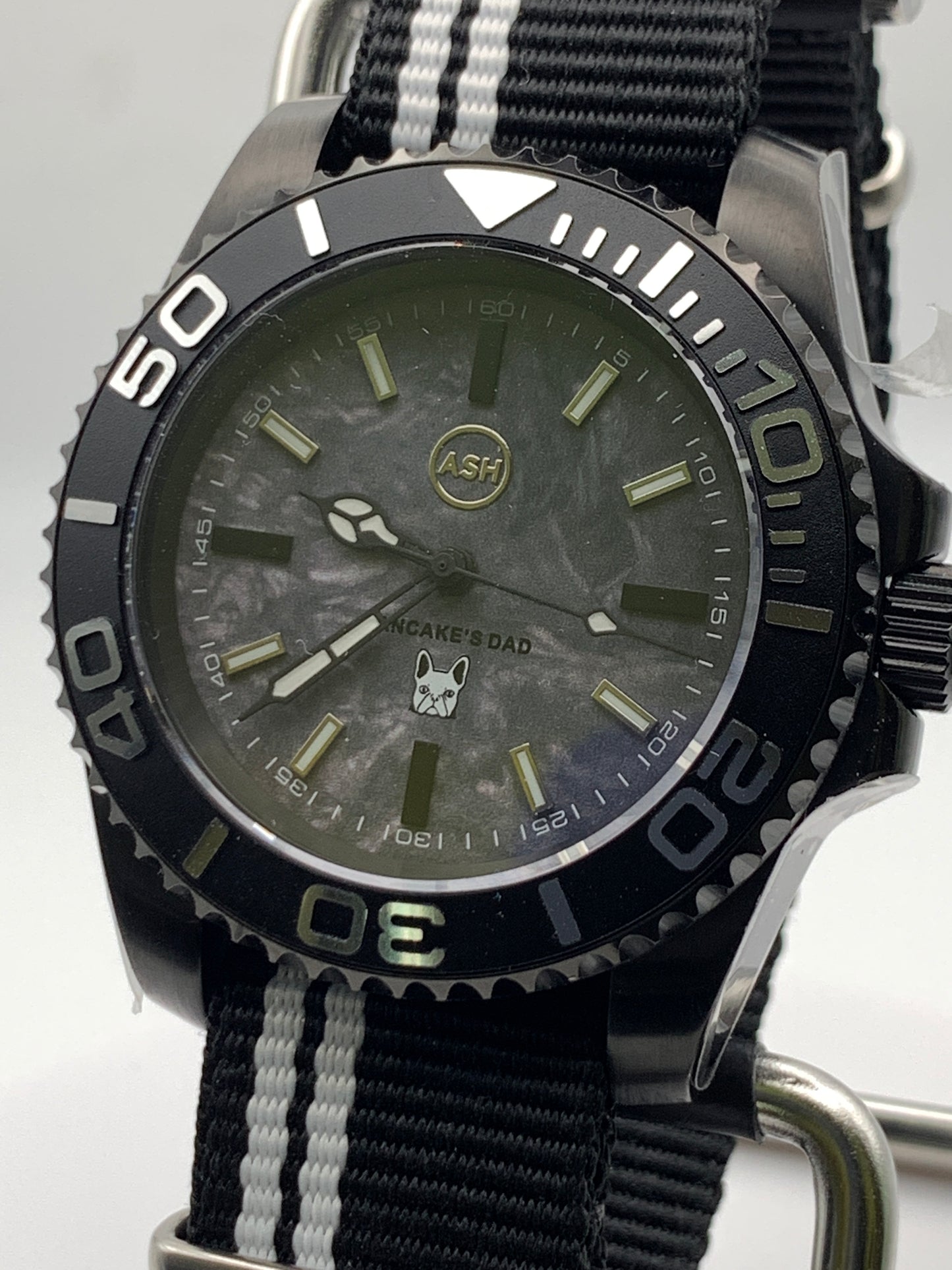 The Runt - 40mm PVD coated stainless steel. Sapphire crystal. Custom dial. Seiko NH38.