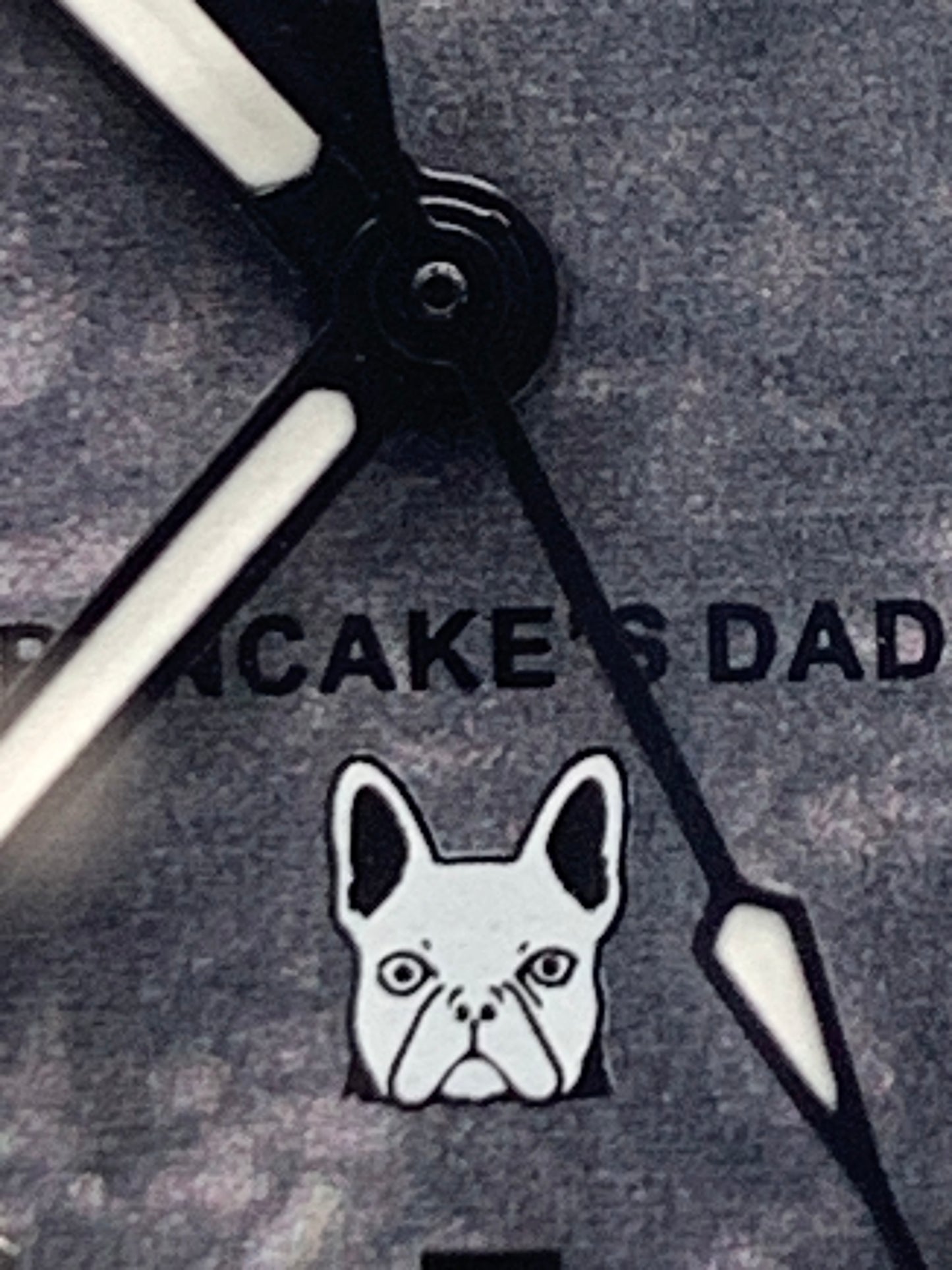 Pancake’s Dad’s Watch. 40mm PVD coated stainless steel. Sapphire crystal. Custom dial. Seiko NH38.