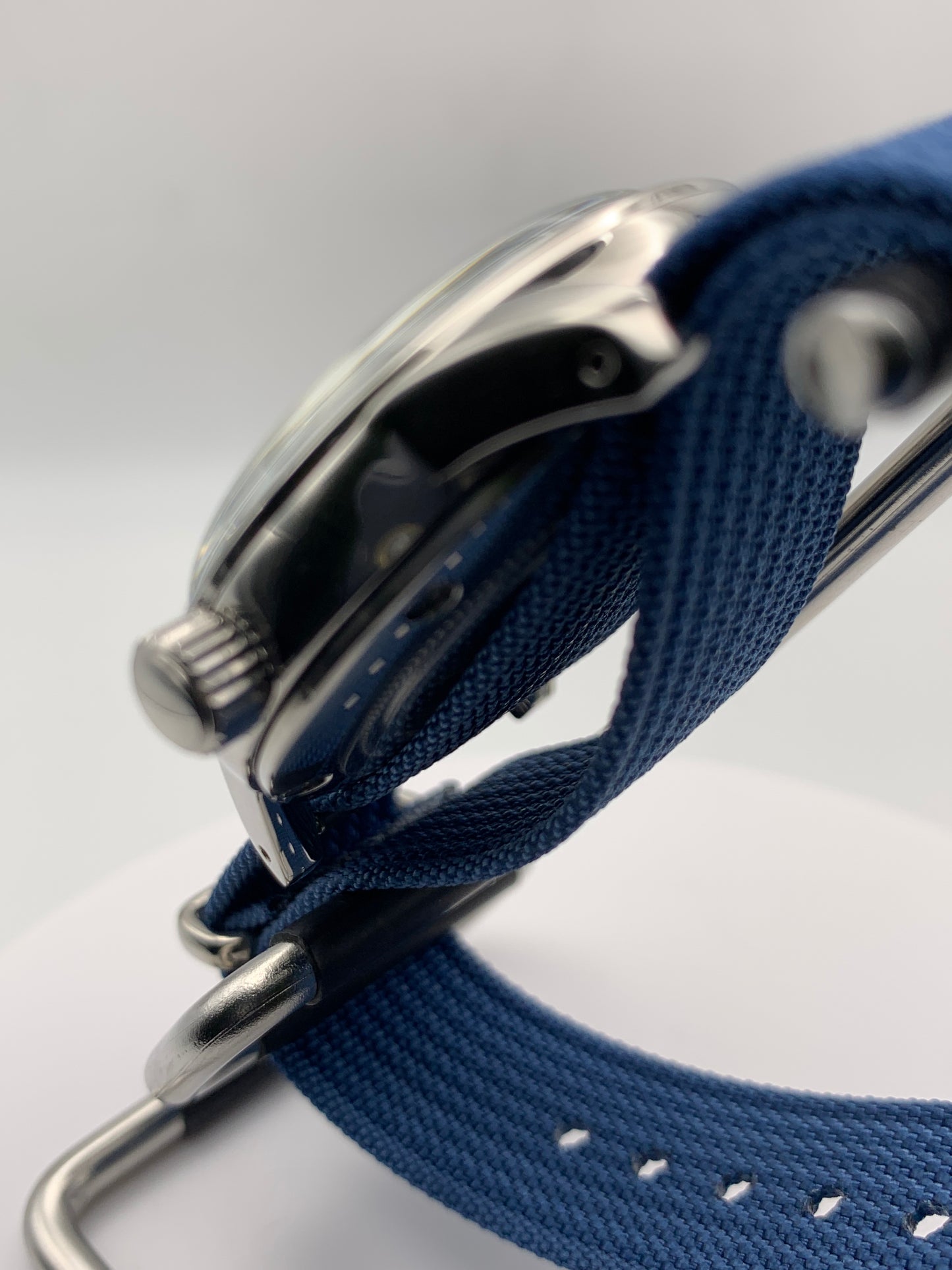 The Yankee 1.2 - Blue, silver and white livery. 39mm stainless steel case. K-1 mineral crystal with AR. NH35 automatic.