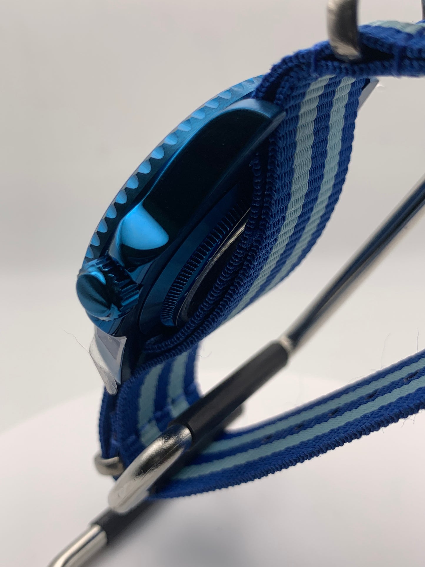 Europa - 41mm Blue anodized stainless steel case. Sapphire crystal. Seiko NH38.