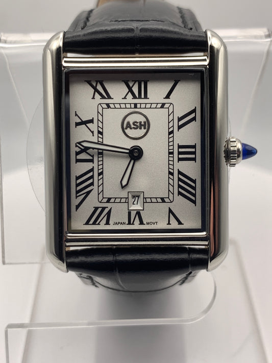 Well Rounded. 26mm stainless steel case. 34mm lug to lug. 8.7mm thick. Seiko VJ24 quartz movement.