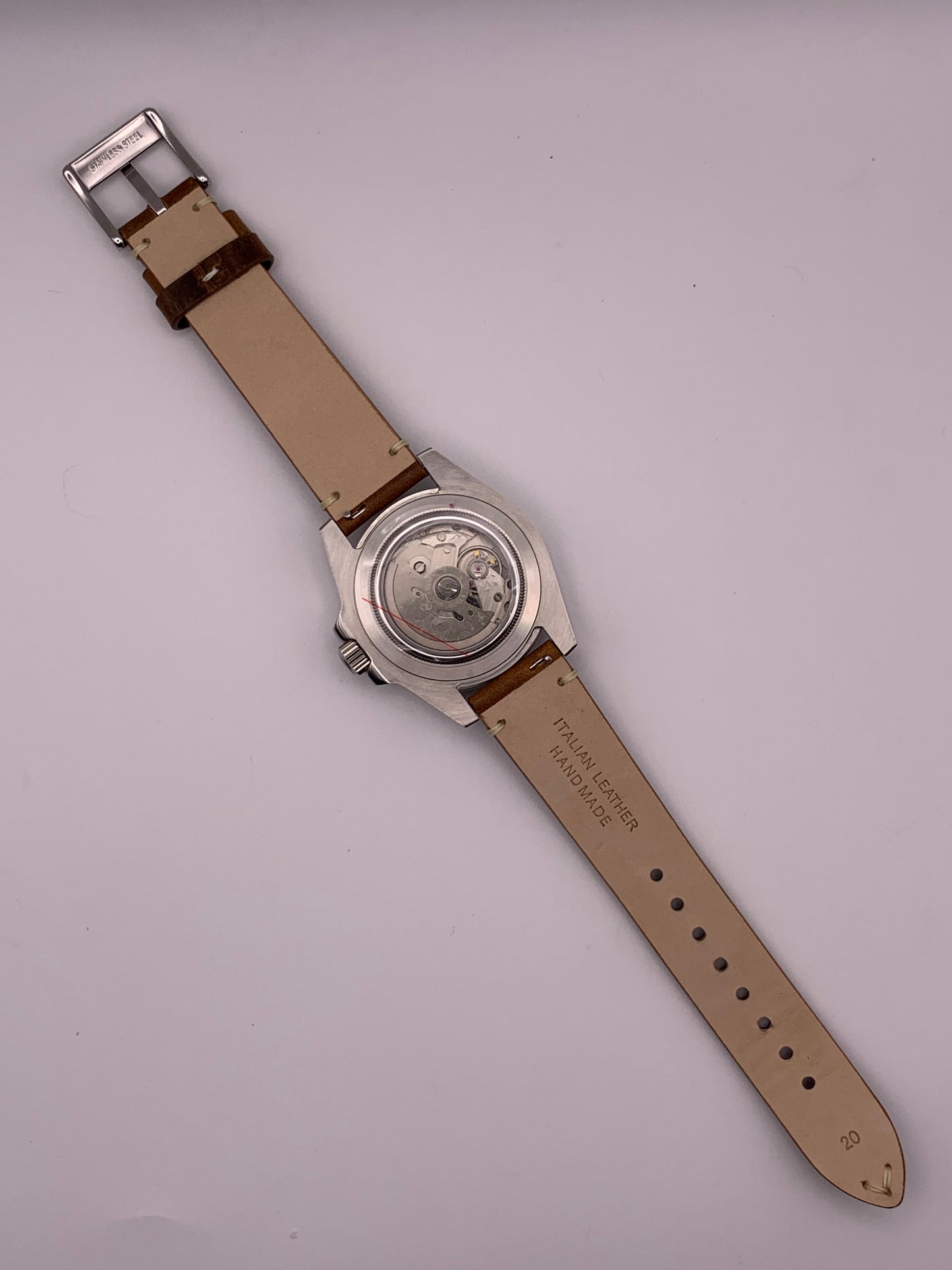 Skillset. Client custom. 40mm Brushed stainless steel case. Double dome mineral glass with AR. Seiko NH35.